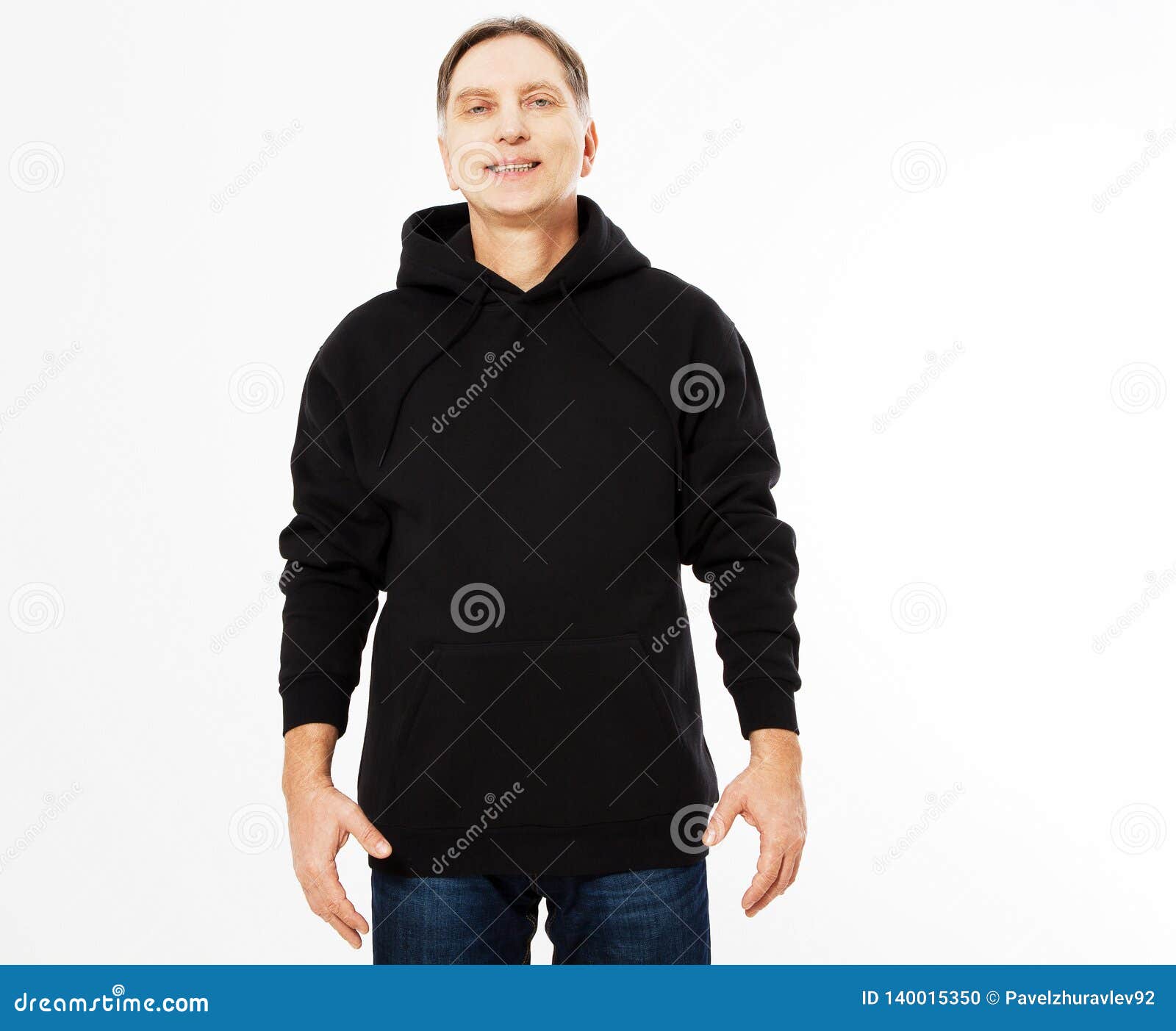 Download Smile Man In A Black Hoodie Isolated On White Background ...