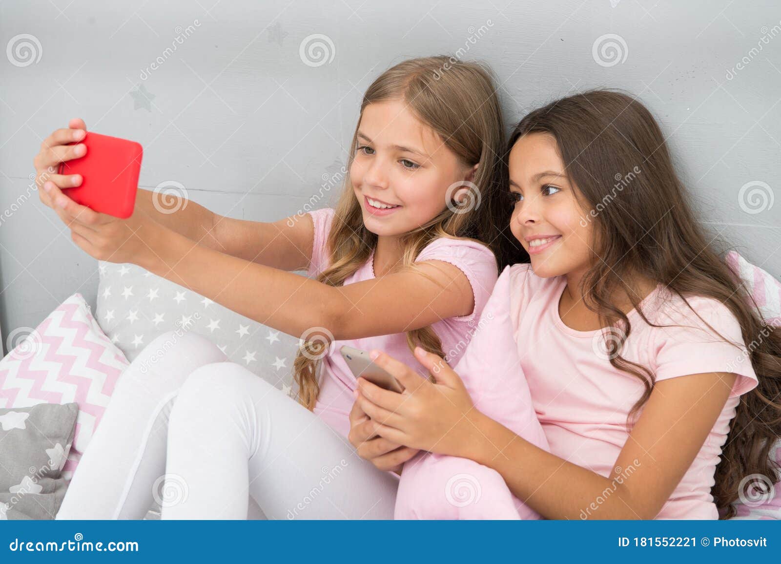 Smile with Me. Happy Children Smile for Selfie. Beauty Smiles of Little ...