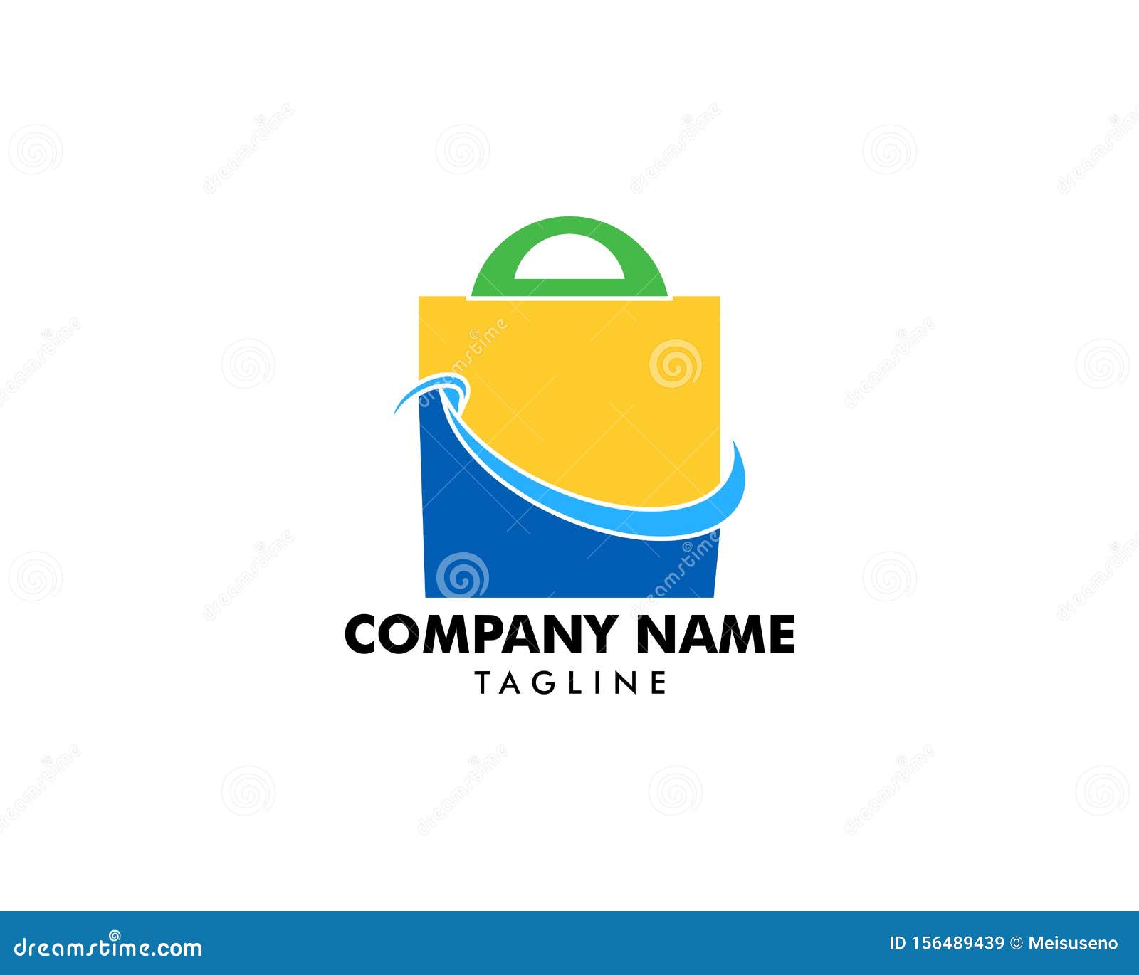 Smile Shopping Bag Icon Logo Vector Flat Design Stock Vector