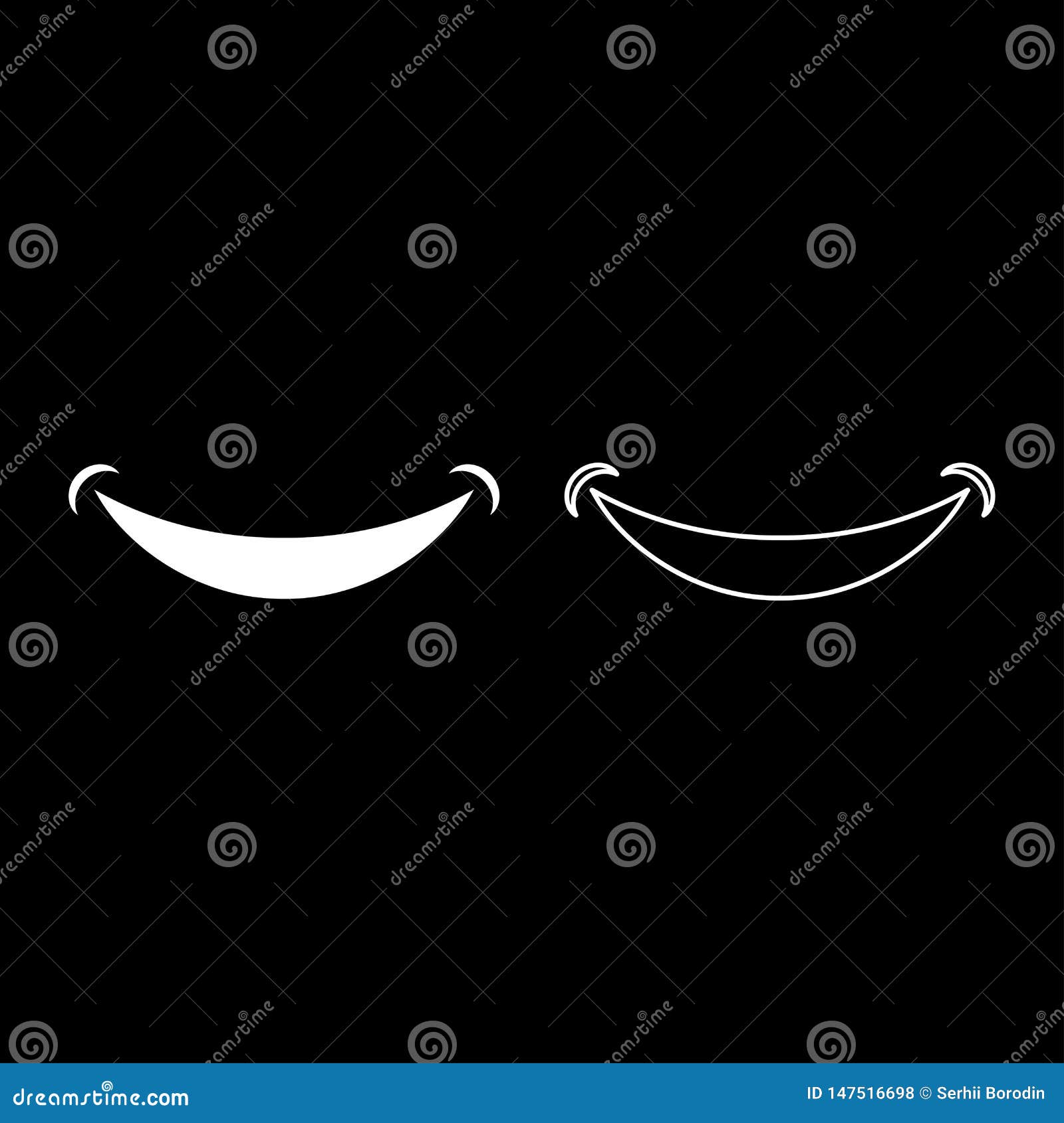 smile smlie doodle icon outline set white color   flat style image