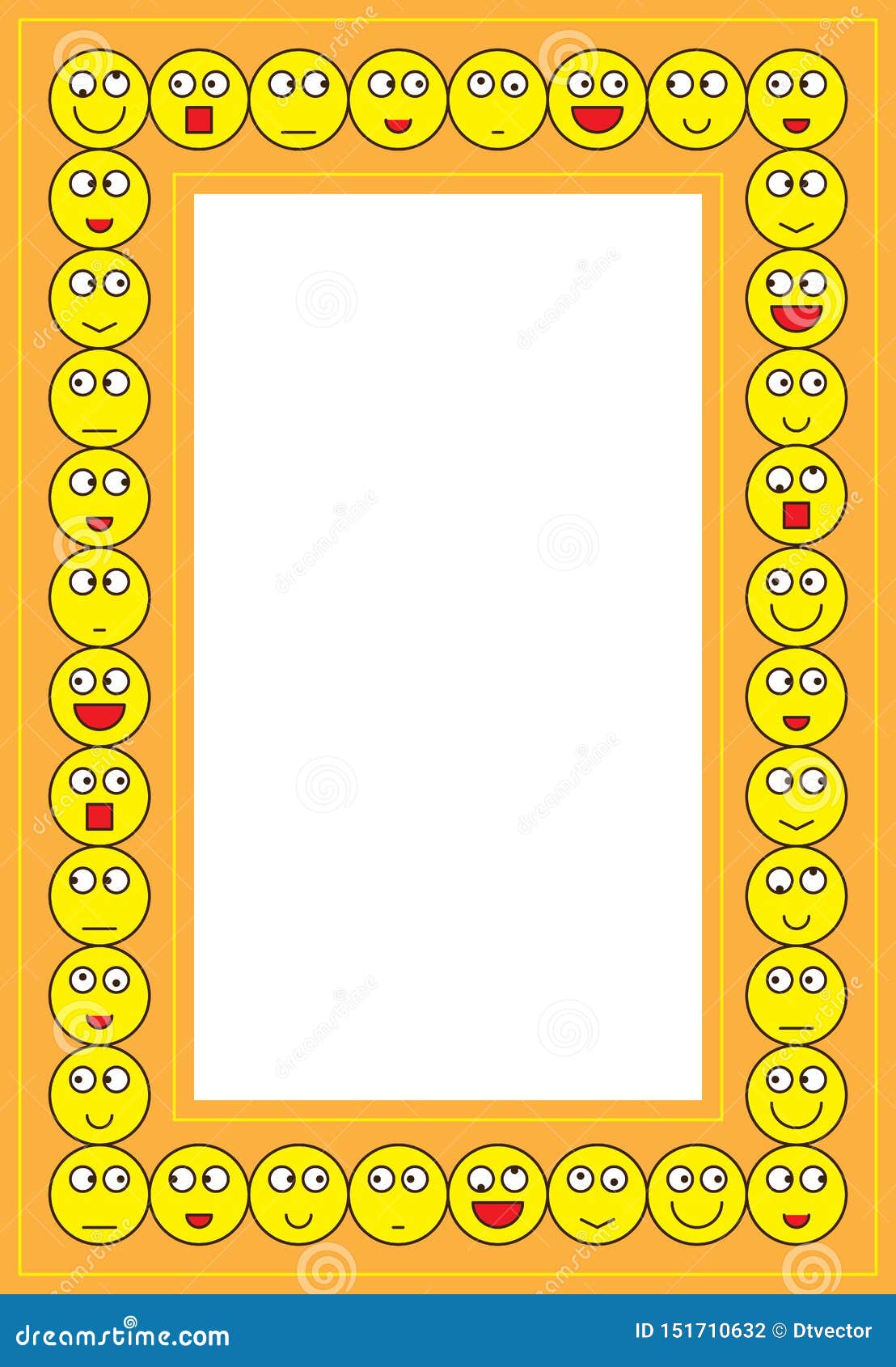 Smiley around frame stock vector. Illustration of yellow - 151710632