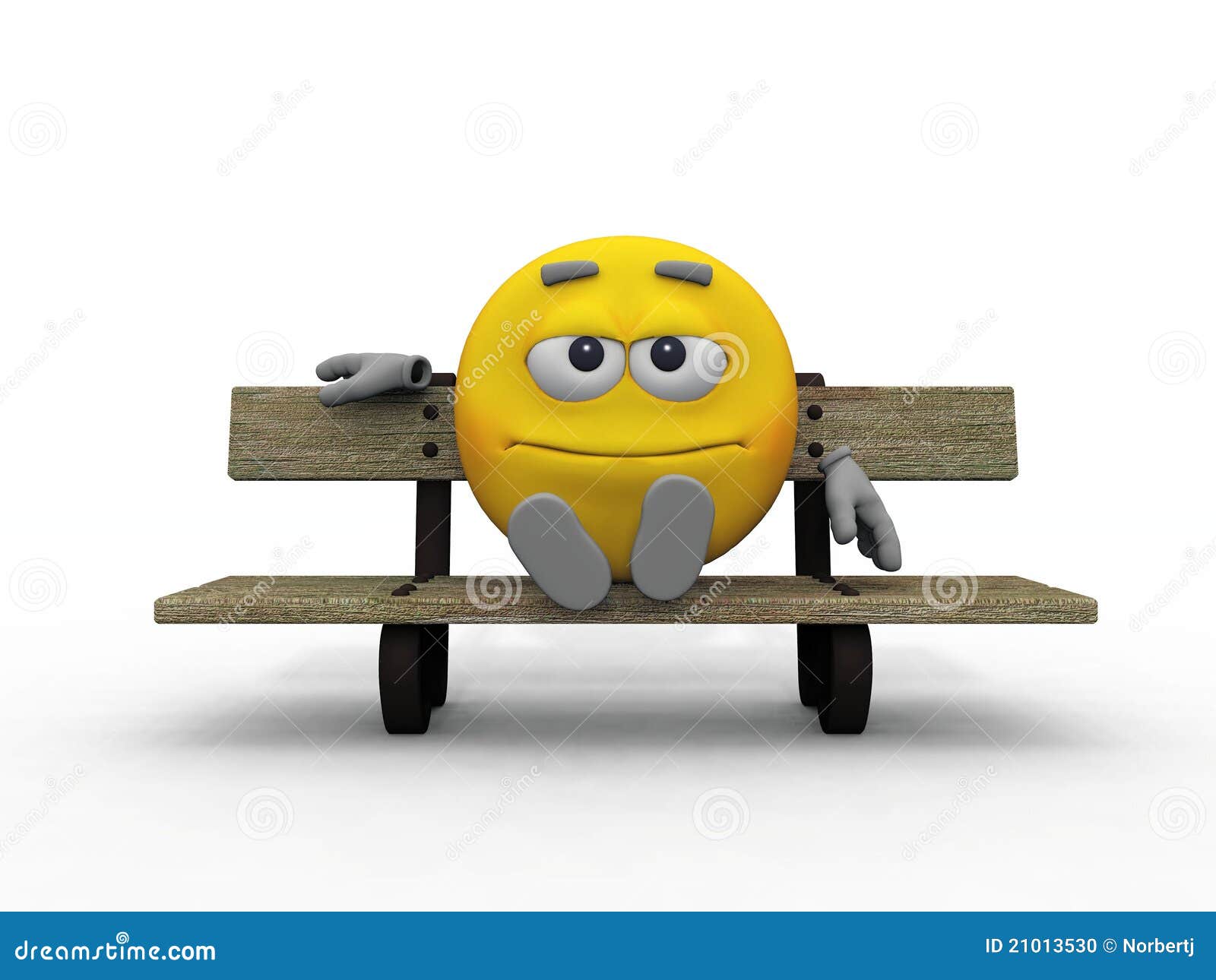 Smiley on the bench stock illustration. Illustration of expression