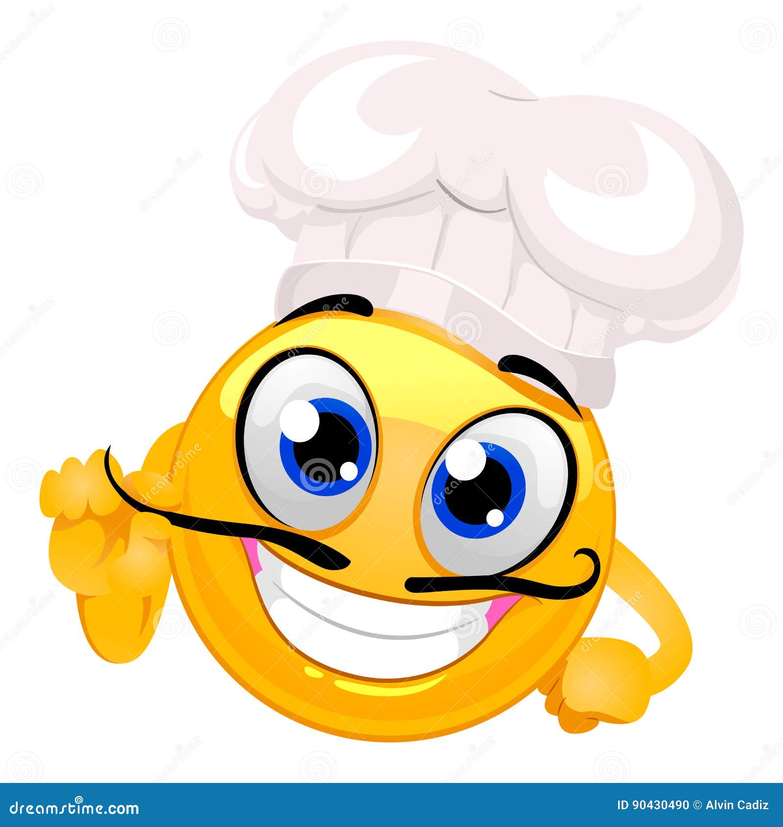 Smiley Emoticon As Chef with Mustache Stock Vector - Illustration of ...