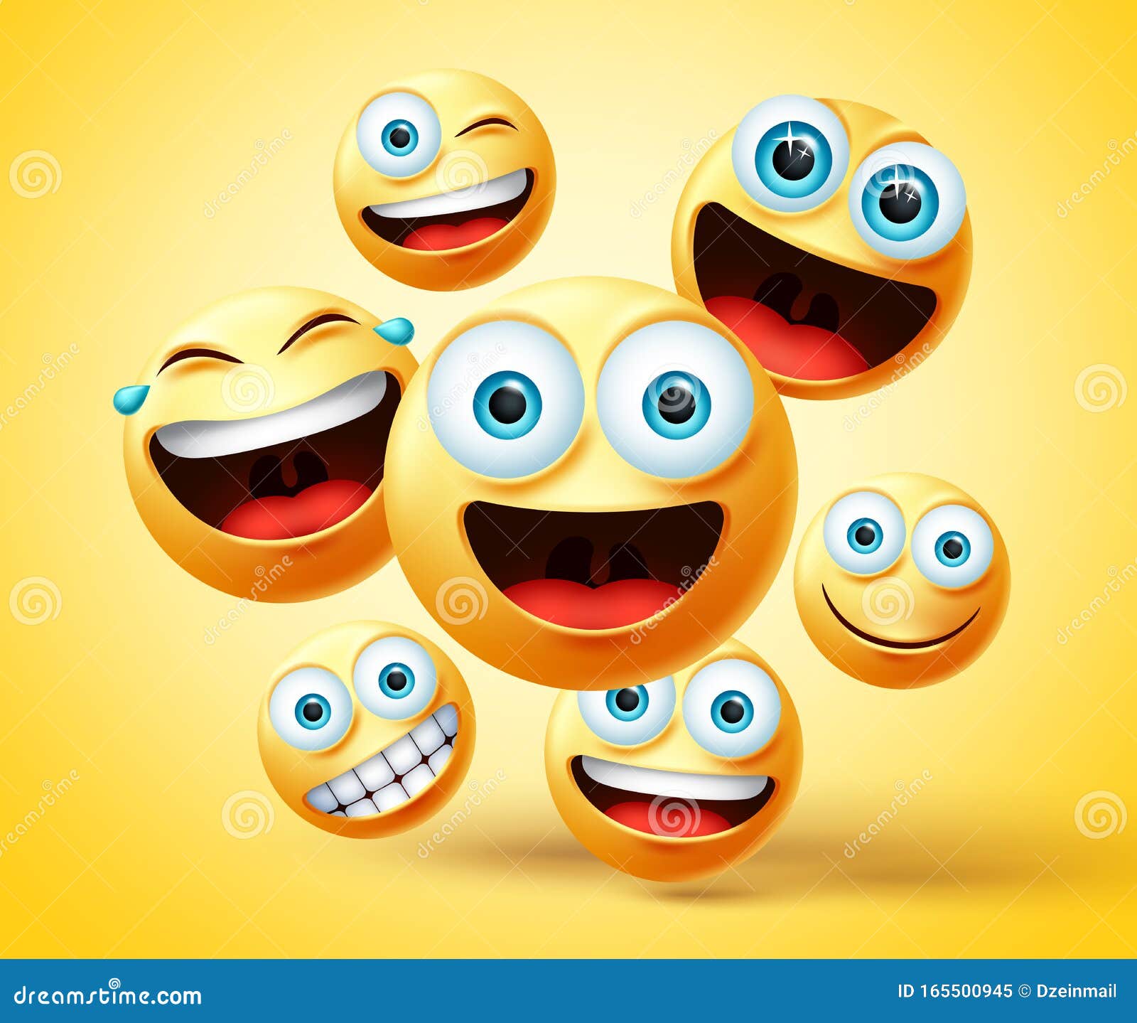 Smiley Emoticon And Emoji Group Vector Design Smileys Emoticons Cute Face Head Group Stock Vector Illustration Of Emotional Character