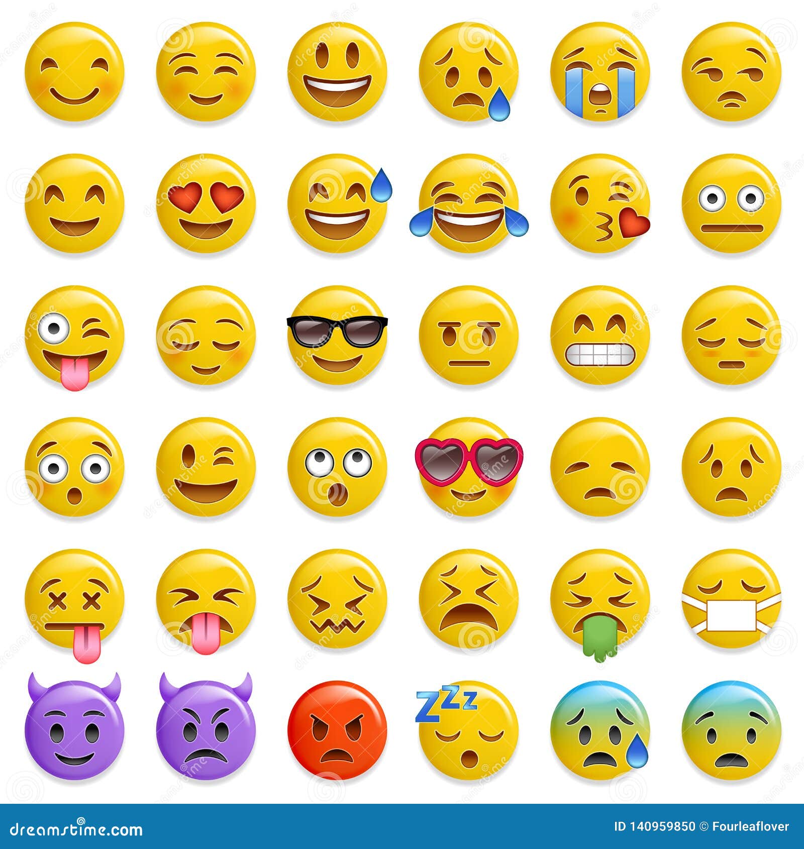 Smiley Emoticon Glossy Vector Set Stock Vector - Illustration of face ...