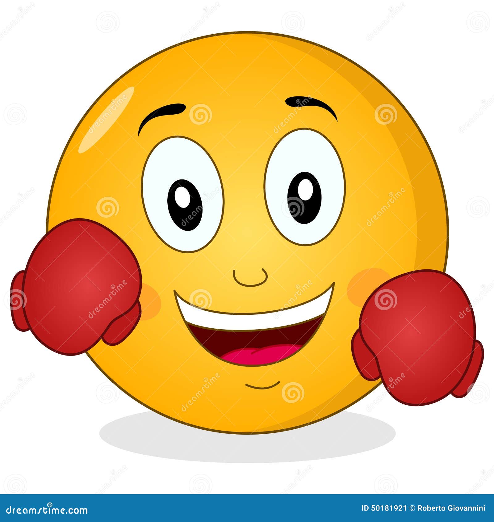 Smiley Emoticon Mignon Avec Des Gants De Boxe Illustration de Vecteur Illustration du drôle