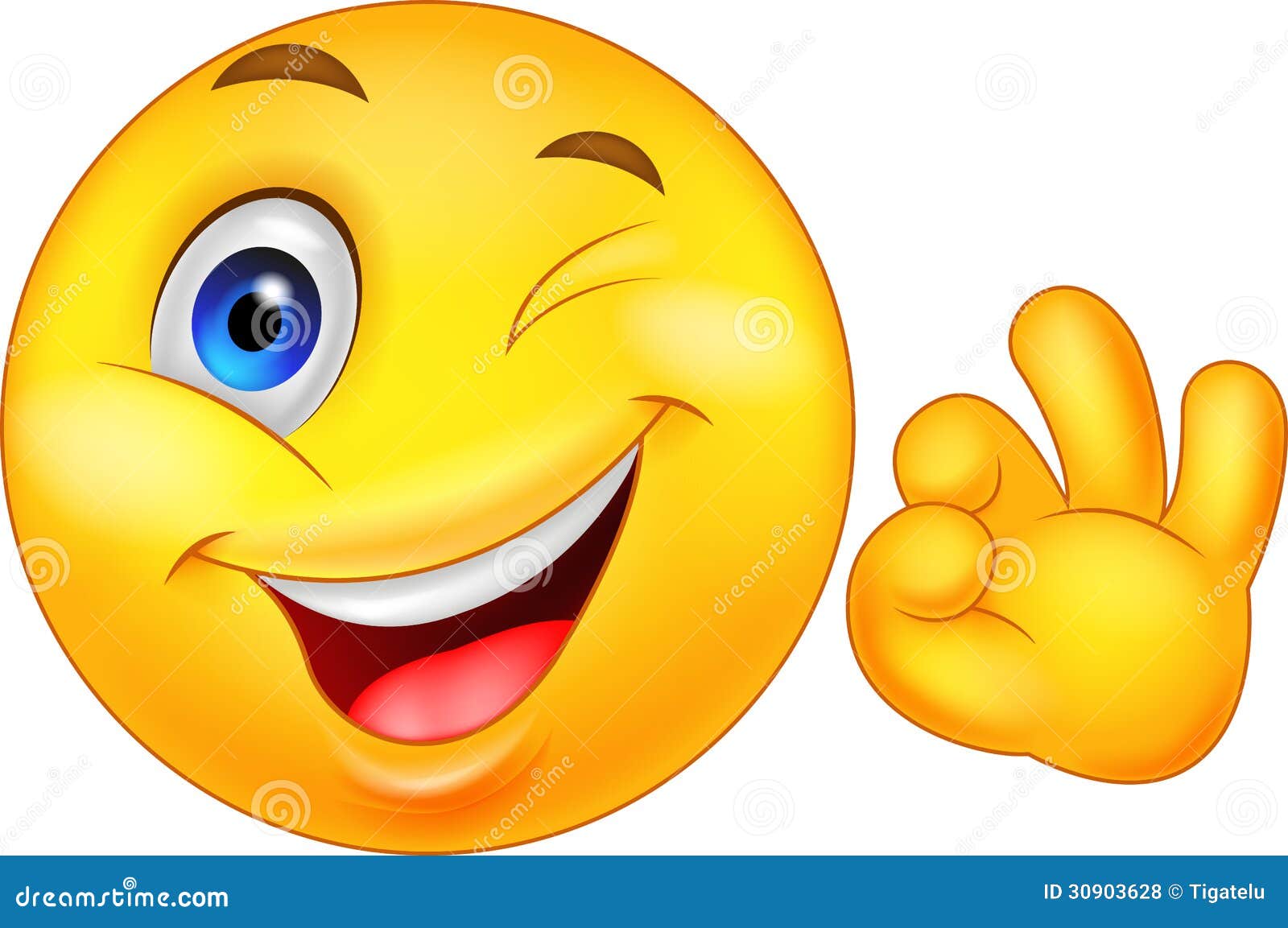 Smiley Emoticon With Ok Sign Illustration 30903628 Megapixl