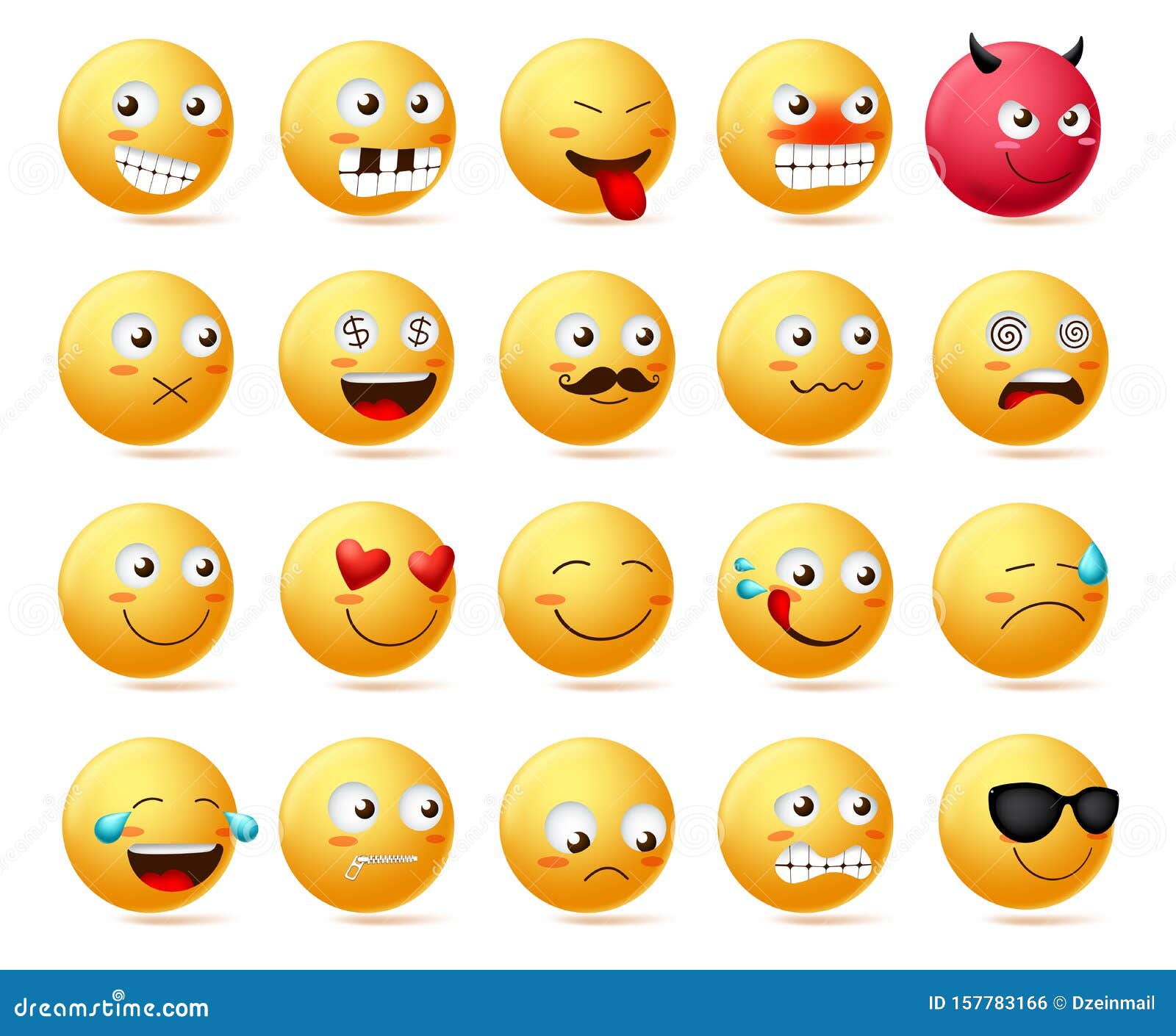 Scared emoji face character Royalty Free Vector Image