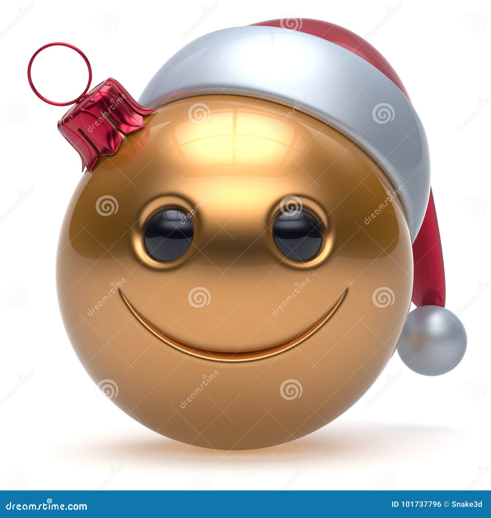 Smiley Face Christmas Ball Emoticon Happy New Year Bauble Stock ...