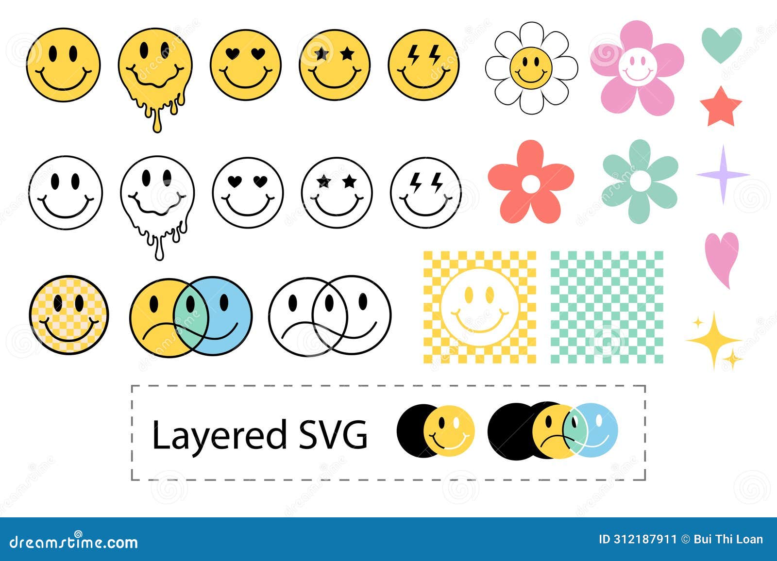 smiley face. groovy svg