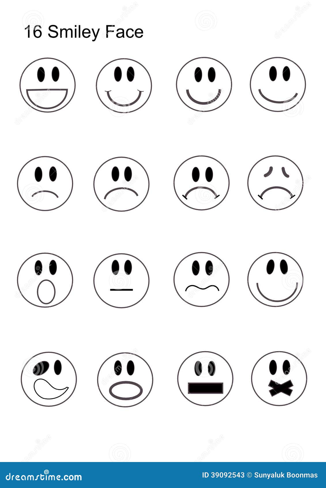 16 smiley Face Icon Set