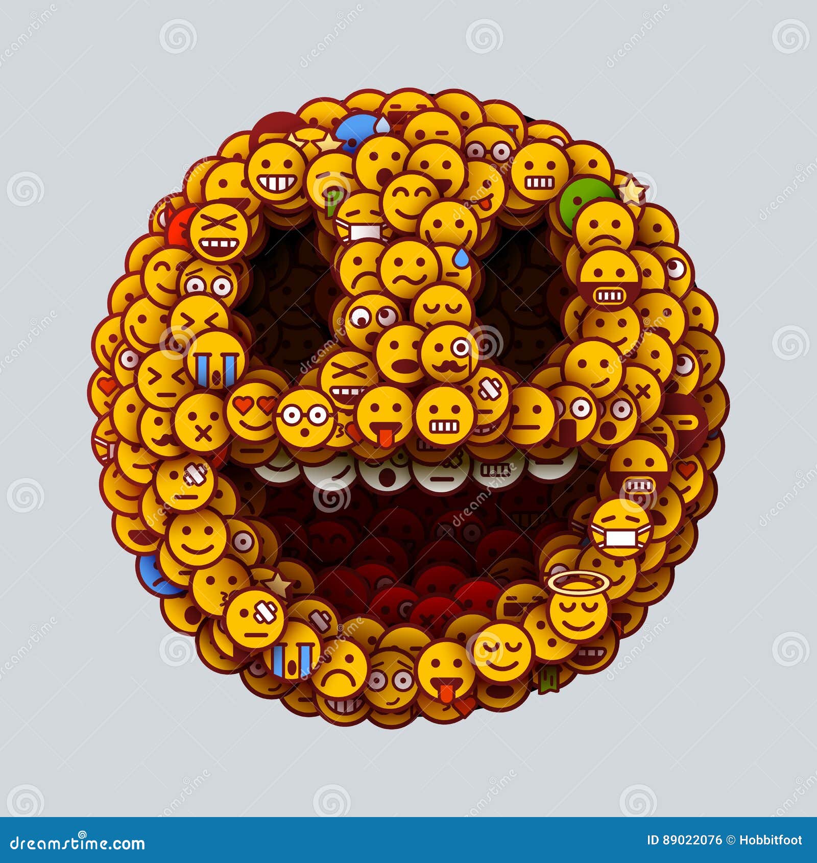 Smiley Face Made of Many Small Smiles. Unusual and Creative Smile ...