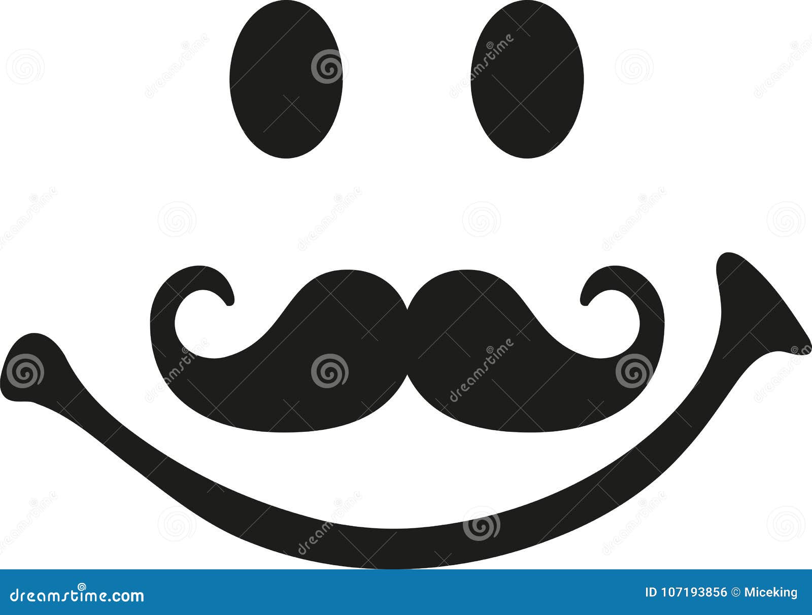 Smiley face with mustache stock vector. Illustration of vintage 107193856