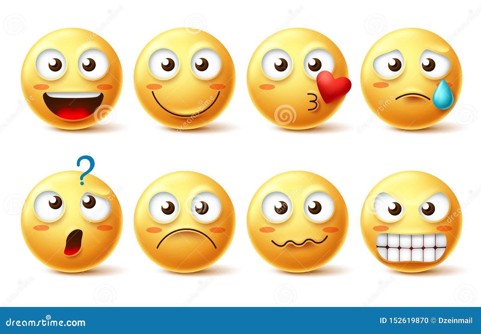 Smiley Face Vector Character Set Smiley Emoticons And Emoji With