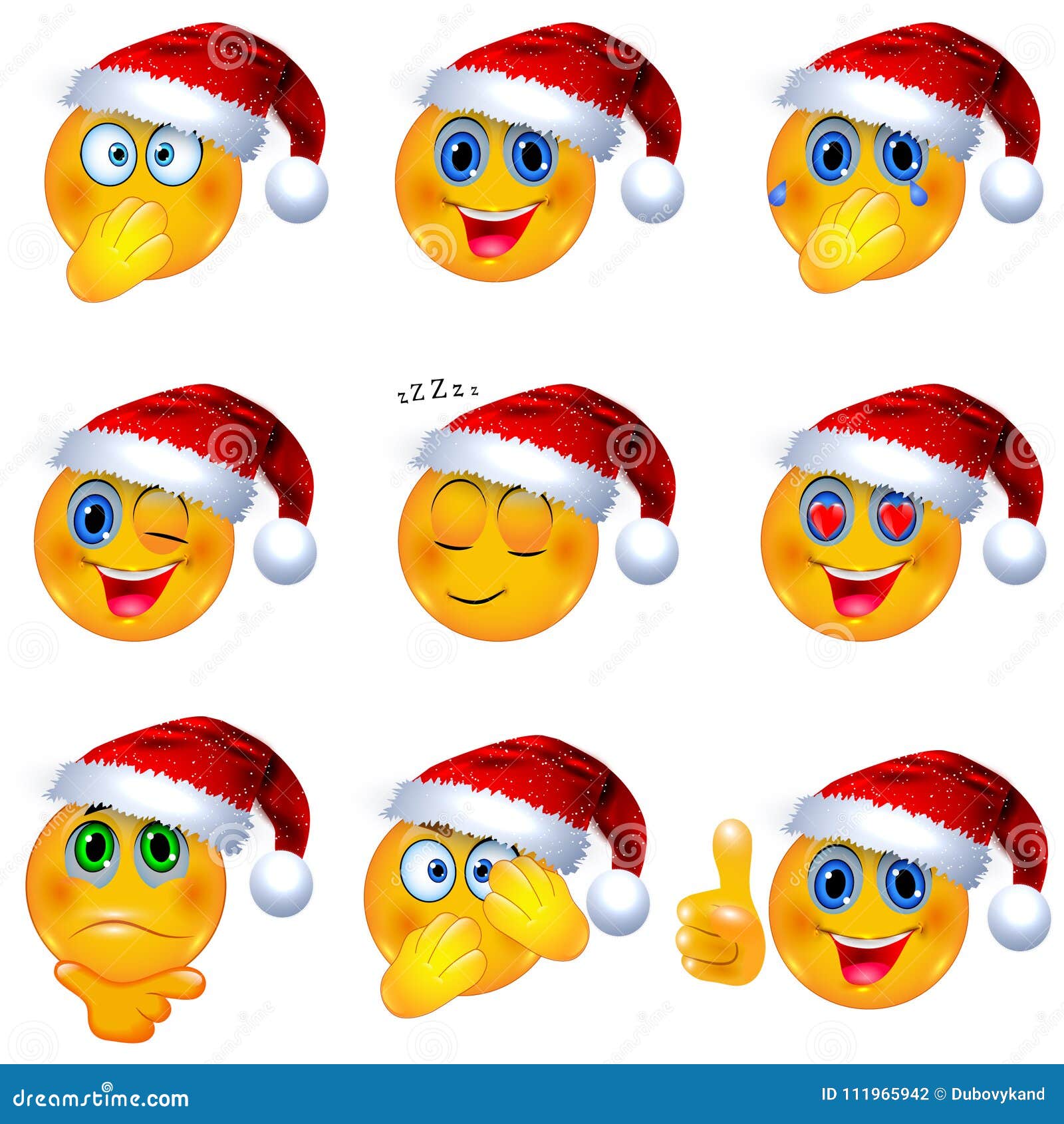 Emoticon Di Natale.Smiley Faces Giallo Con Il Natale Santa Hat Sopra Illustrazione Di Vettore Di Emoji Illustrazione Vettoriale Illustrazione Di Barretta Emozione 111965942