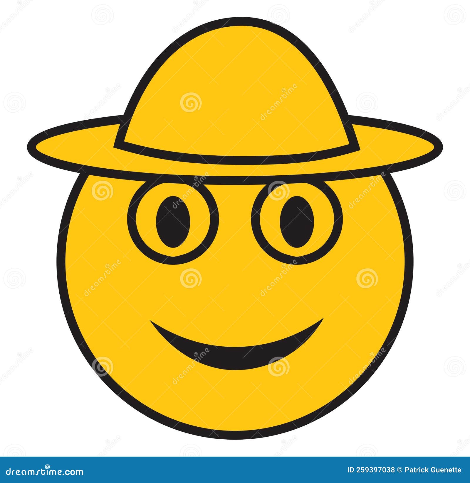 Smiley with hat, icon stock vector.