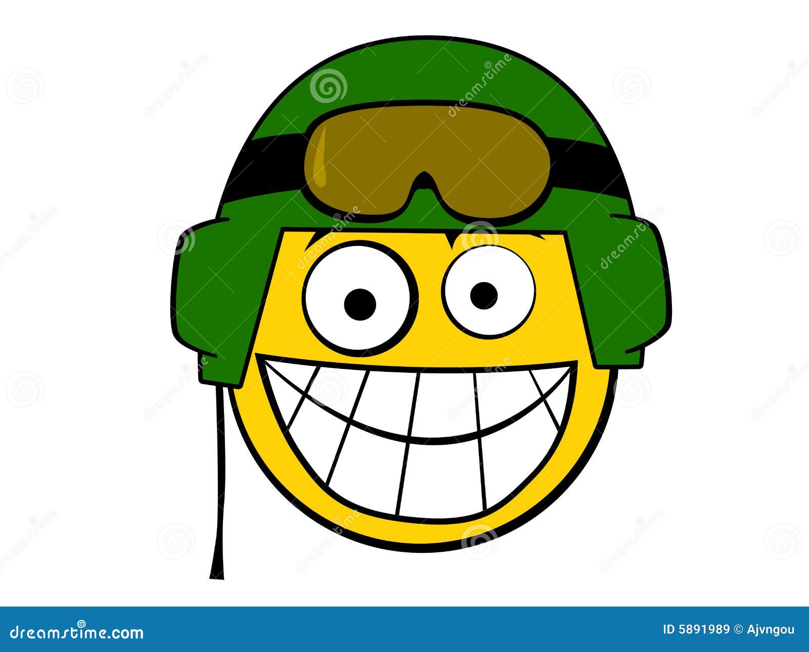 Smiley Icon Soldier with Helmet Stock Illustration Illustration of
