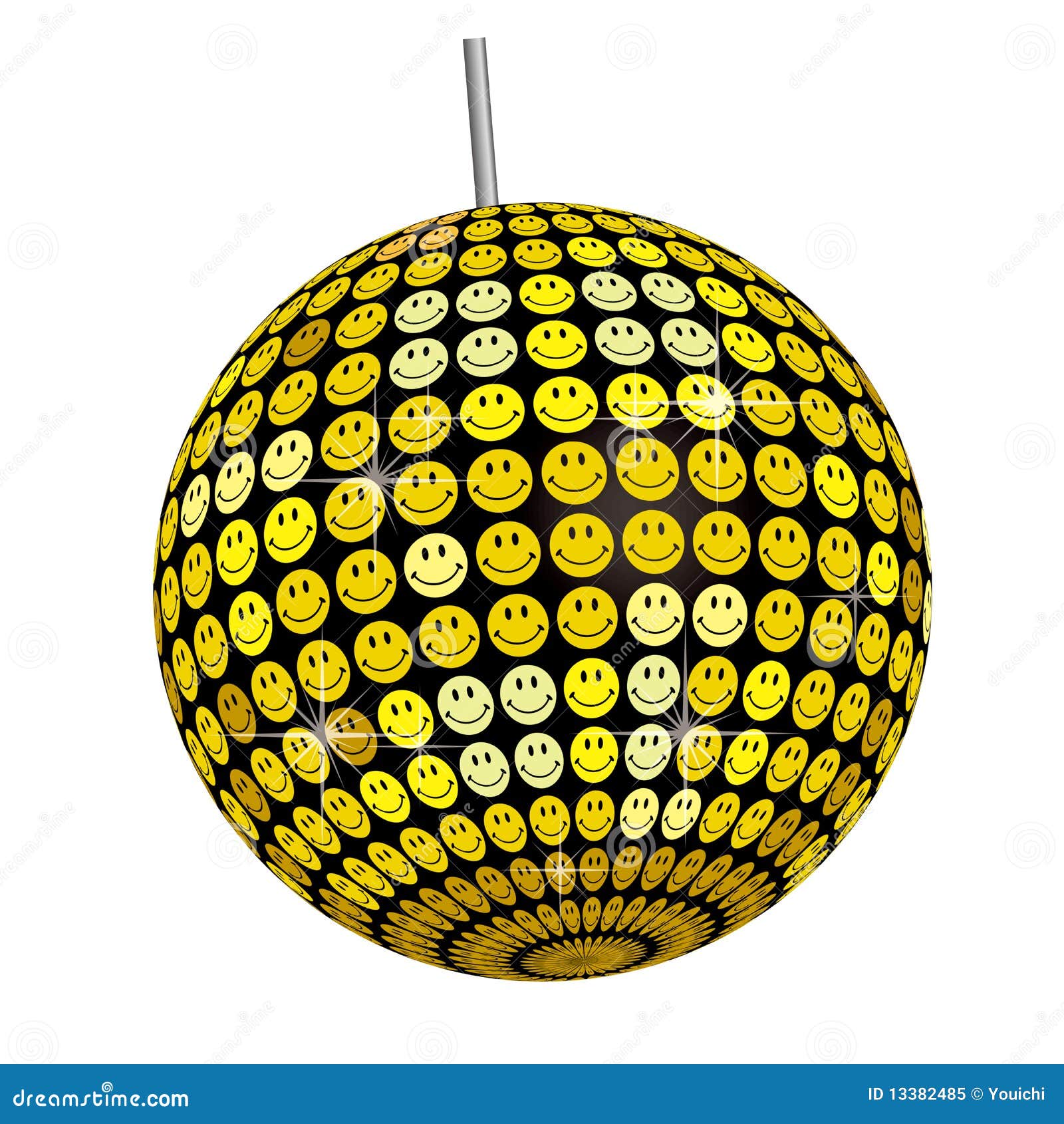 Smiley Mirror Ball White Base Stock Vector Illustration of music