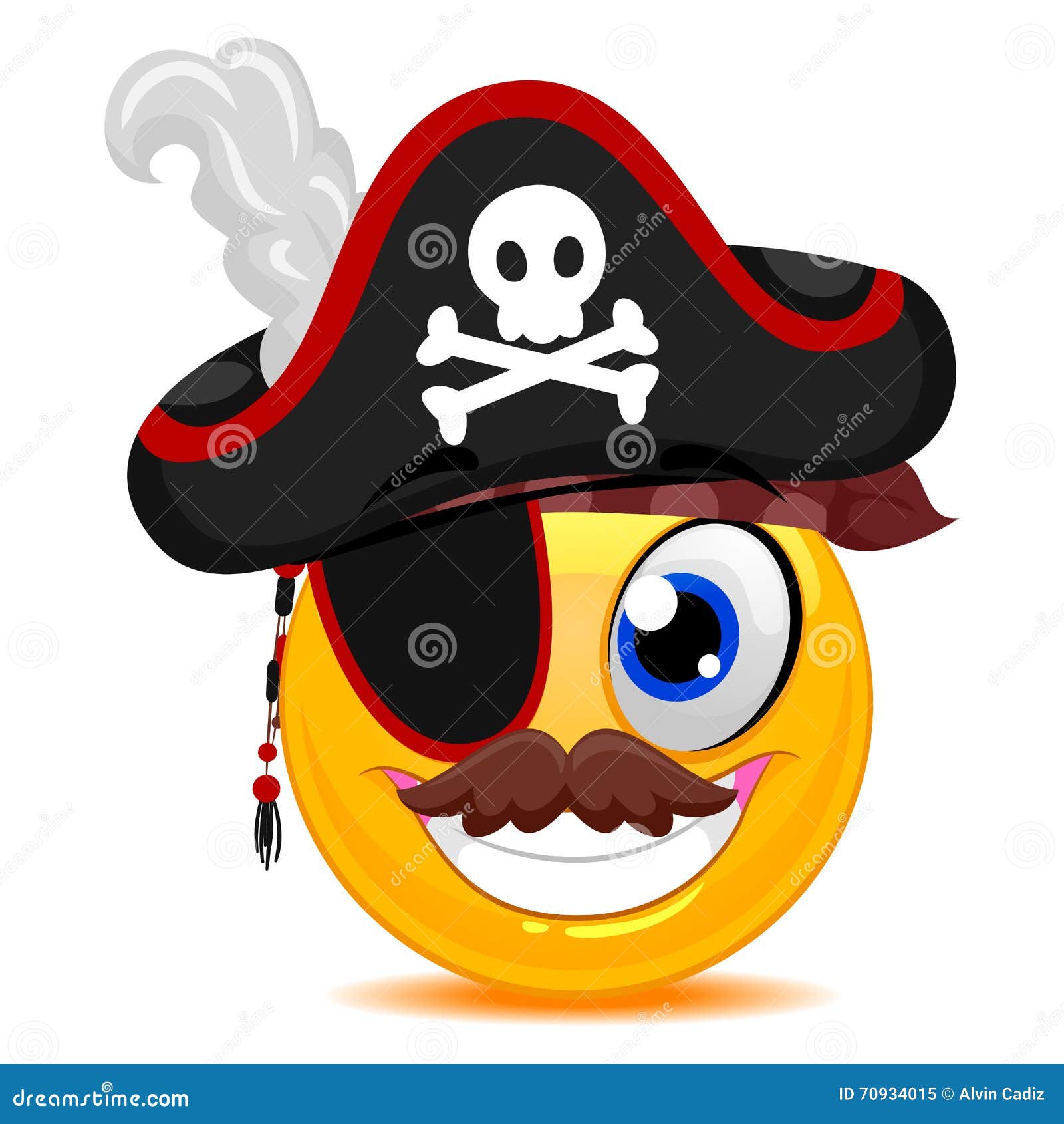 Smiley Pirate stock vector. Illustration of pirate, icon - 70934015