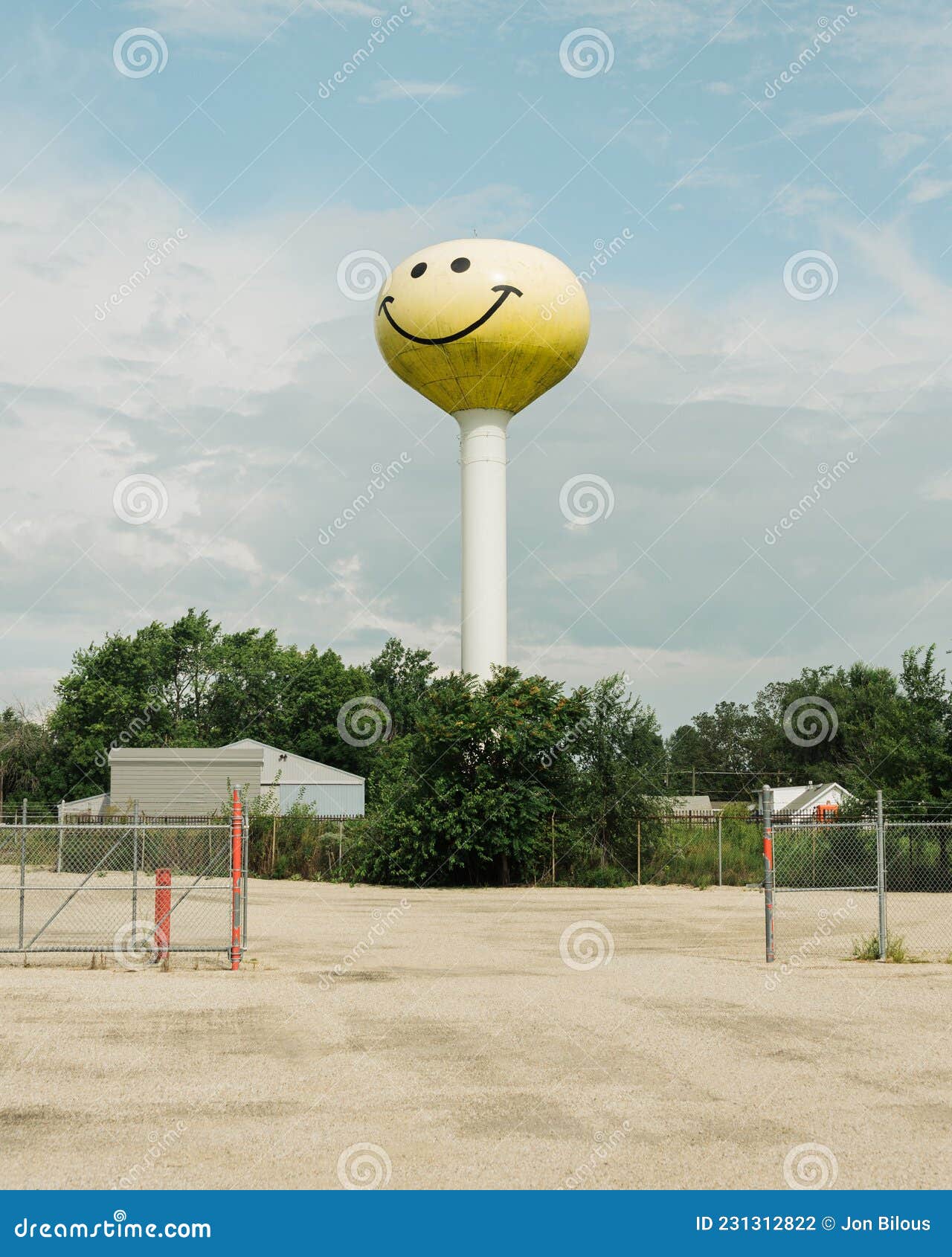 Smiley Water Tower, on Route 66 in Atlanta, Illinois Editorial