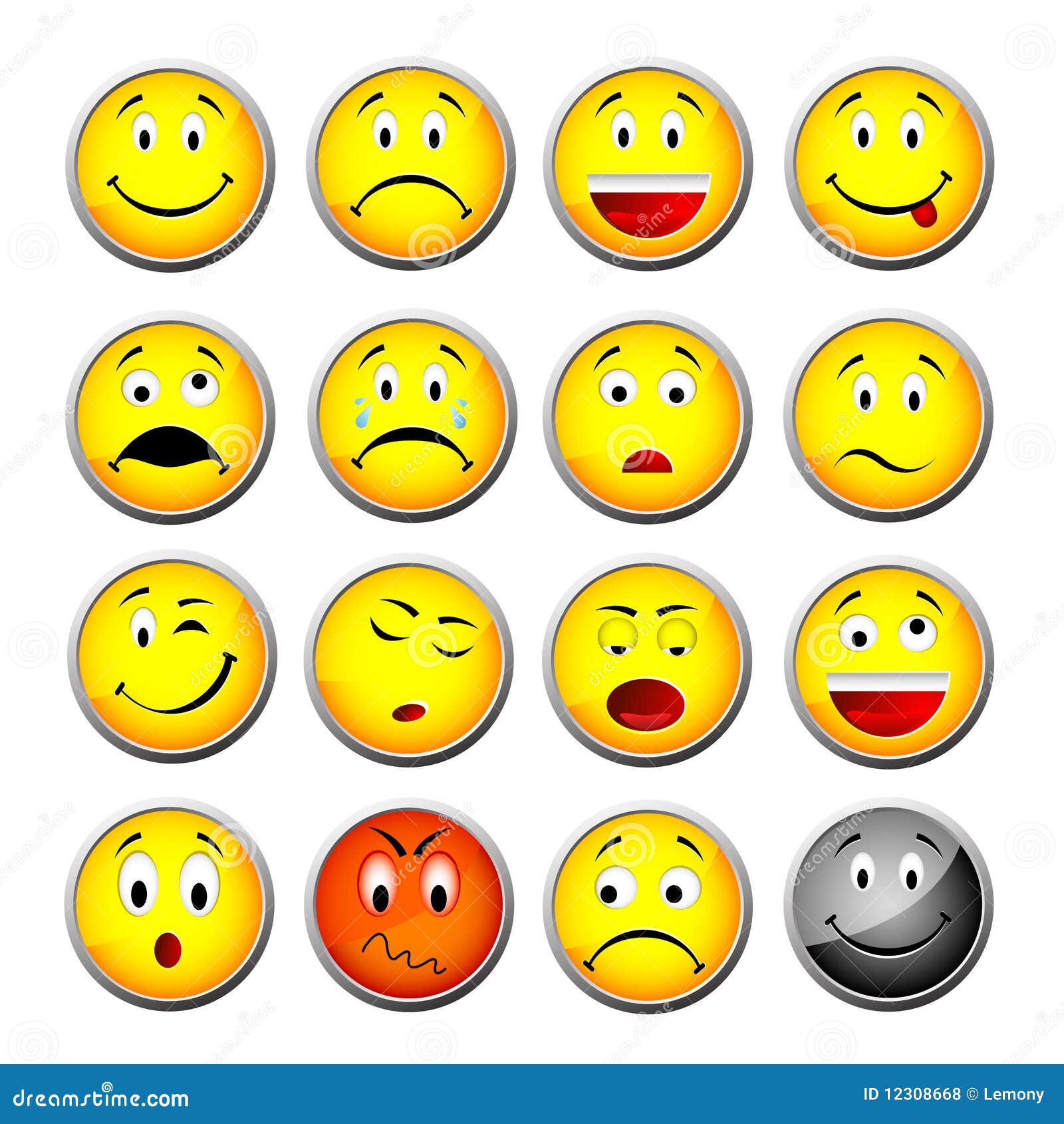 Smileys stock vector. Illustration of surprise, frown - 12308668