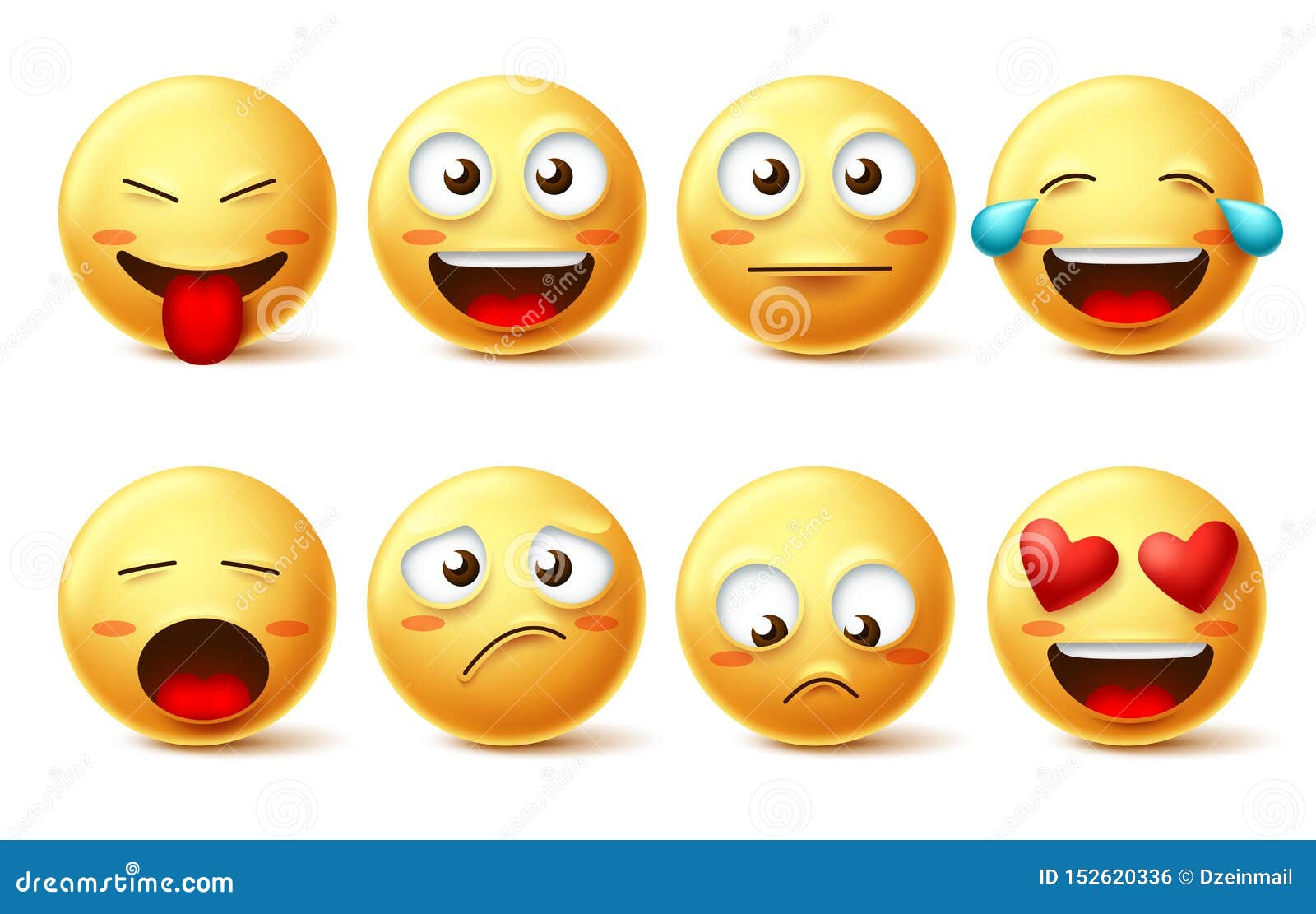 smileys  icon set. emoticons and funny smiley face with happy, sad, inlove and naughty facial expressions