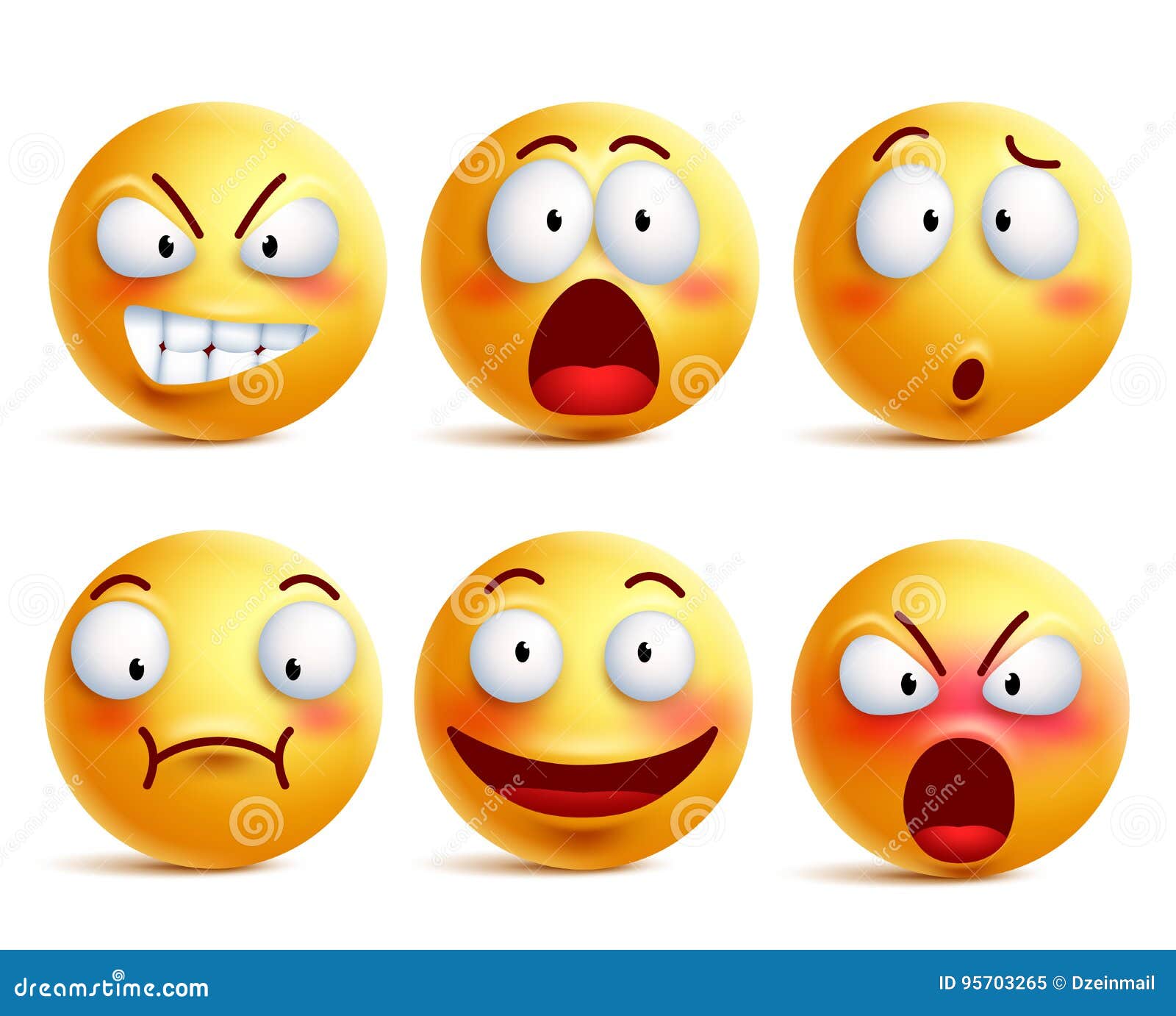 Smileys Vector Set. Smiley Face or Yellow Emoticons with Facial ...