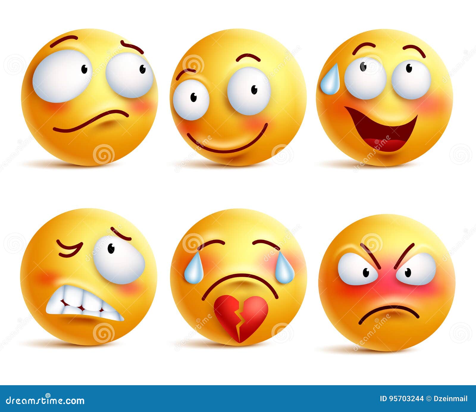 smileys  set. smiley face or yellow emoticons with facial expressions