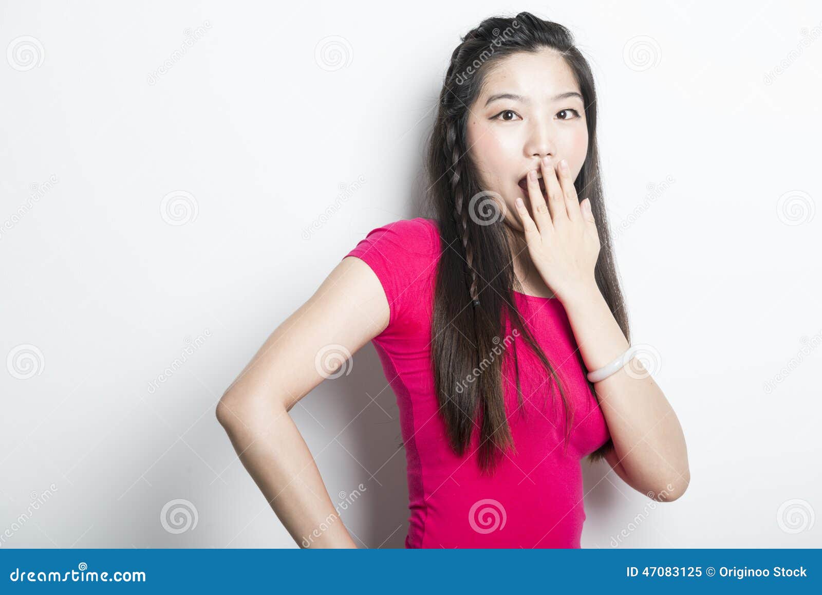 Smiling Asian Girl with Arms Crossed Stock Image - Image of happy ...