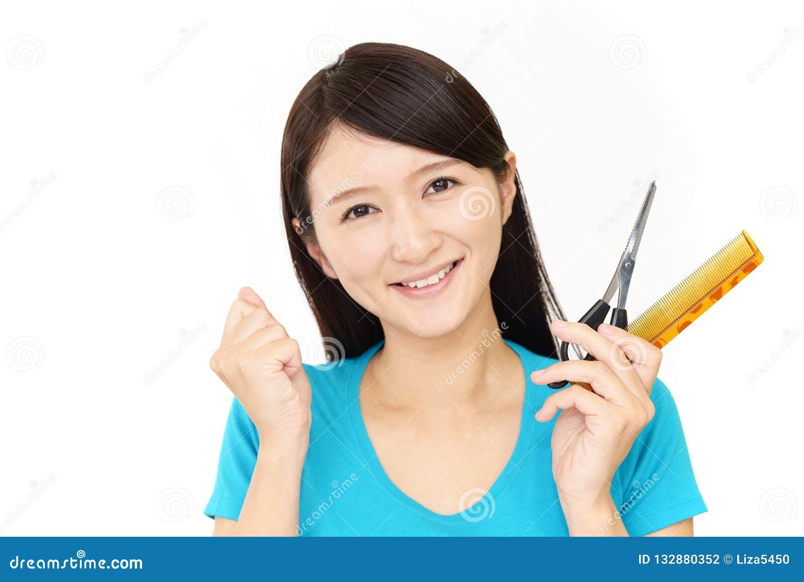 Smiling Asian beautician stock photo. Image of female 132880352