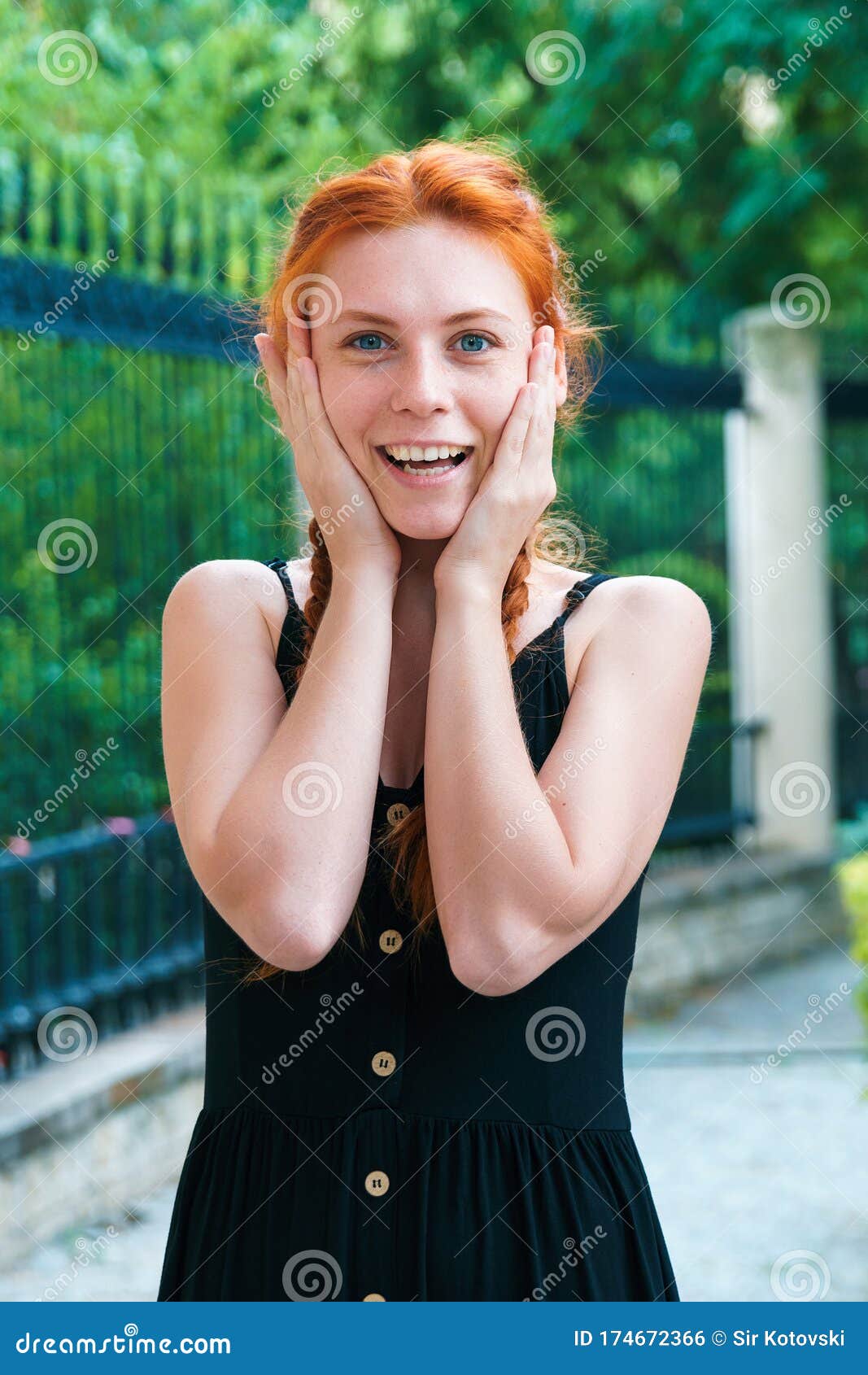 Emotional Ginger Girl In Park Stock Photo Image Of Nat