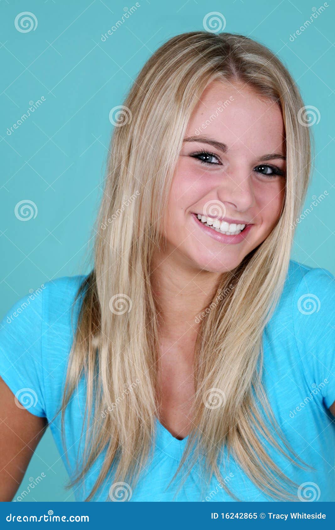 Blonde Teen Girl Smiling