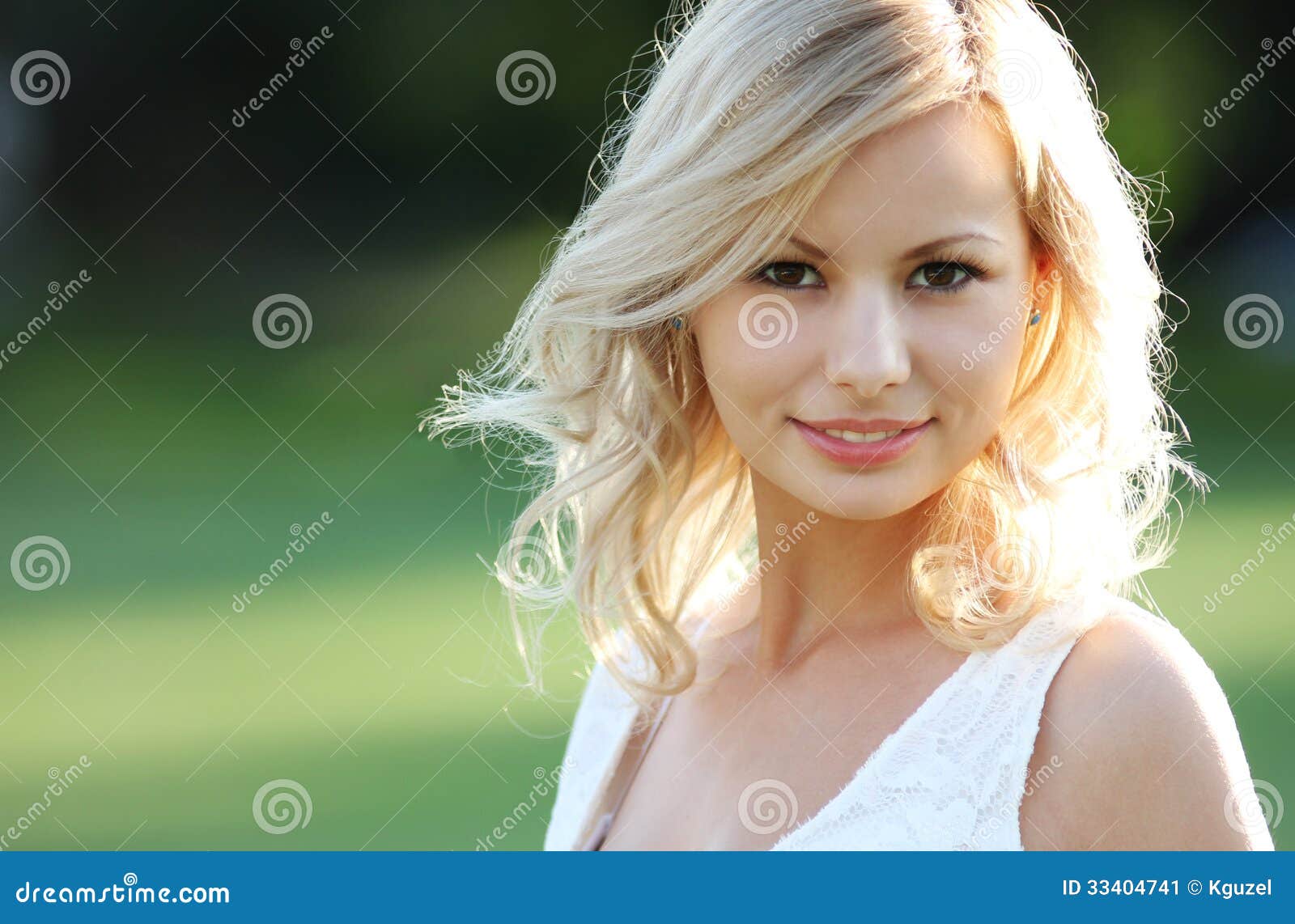 Smiling Blonde Girl. Portrait Of Happy Cheerful Beautiful ...
