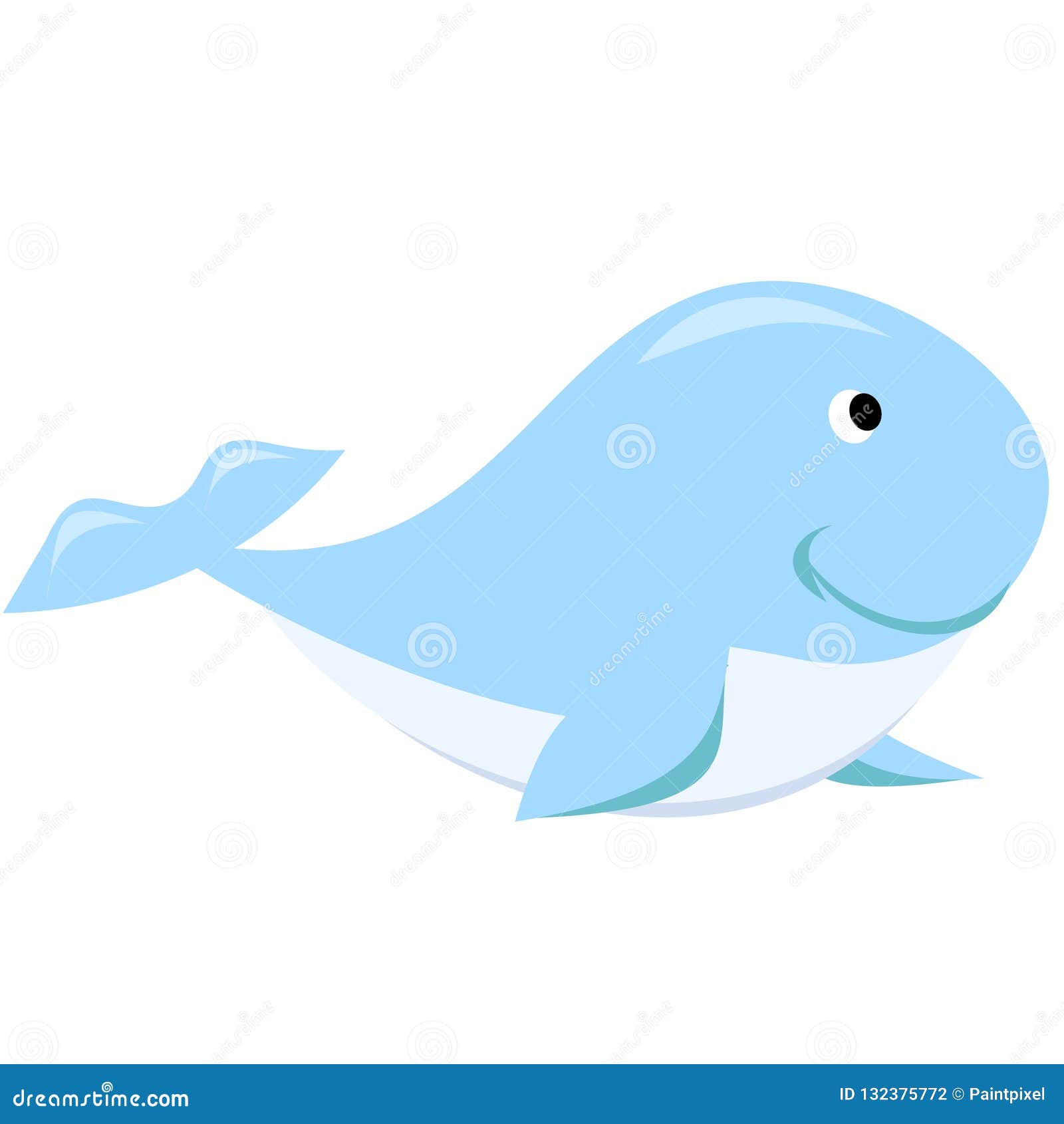 Smiling Blue Whale Cartoon stock vector. Illustration of clipart ...