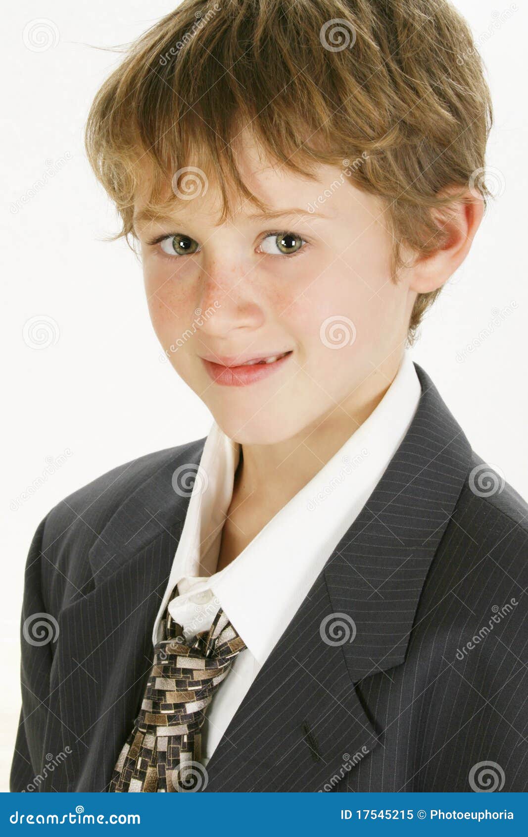 Smiling Boy in Big Suit stock image. Image of happiness 17545215