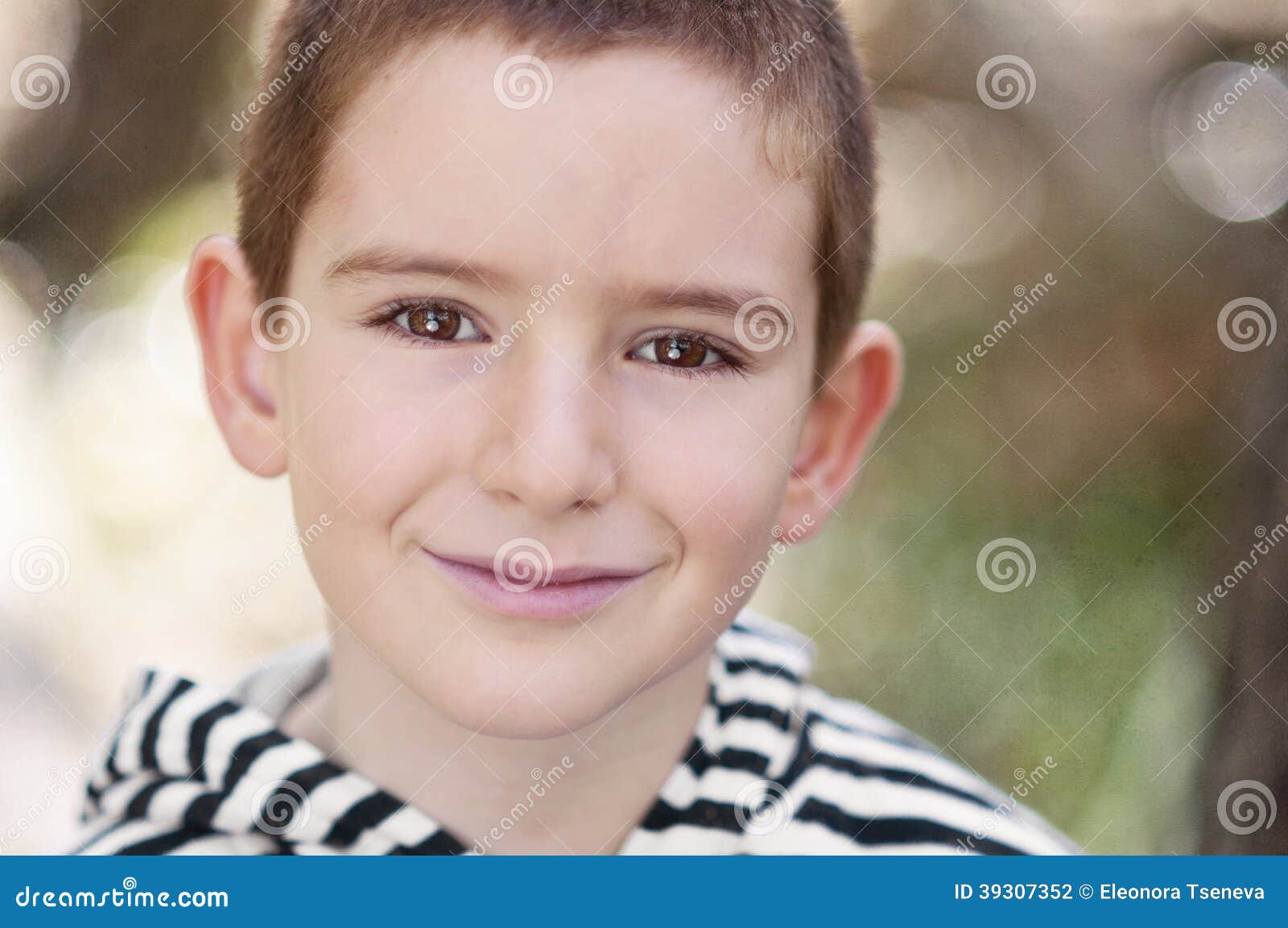 Smiling Boy with Brown Eyes Stock Photo Image of eyes, grey 39307352