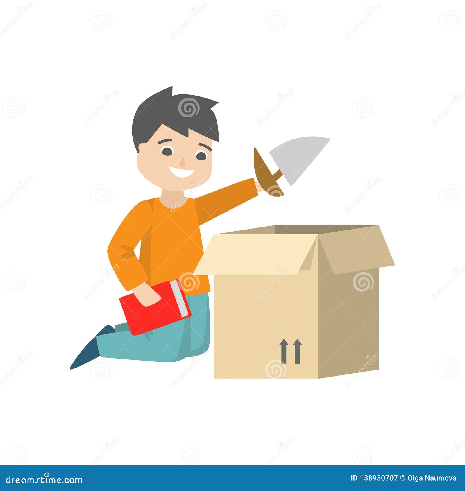Boy packing his bag Stock Vector by ©interactimages 10277802