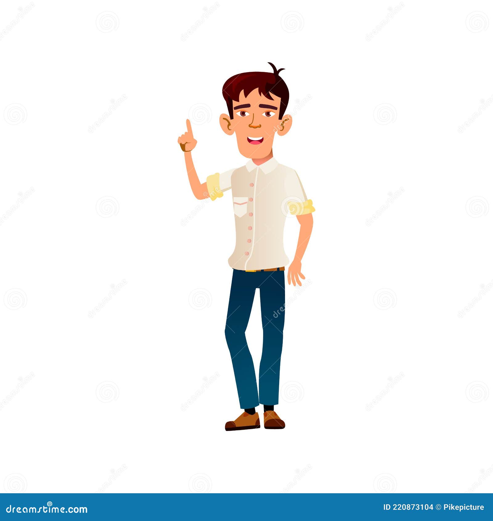 Smiling Boy Teen Has Idea Cartoon Vector Stock Illustration ...