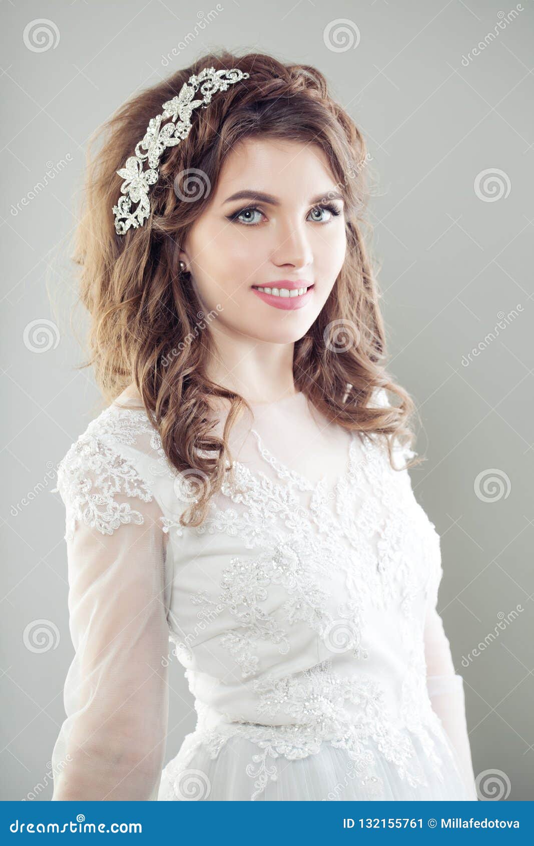 Smiling Bride Girl. Cute Bride with Makeup and Bridal Hair Stock Image - Image of fashion, beautiful: 132155761 Smiling Bride Girl. Cute Bride with Makeup and Bridal Hair Stock Image - Image of fashion, beautiful: 132155761