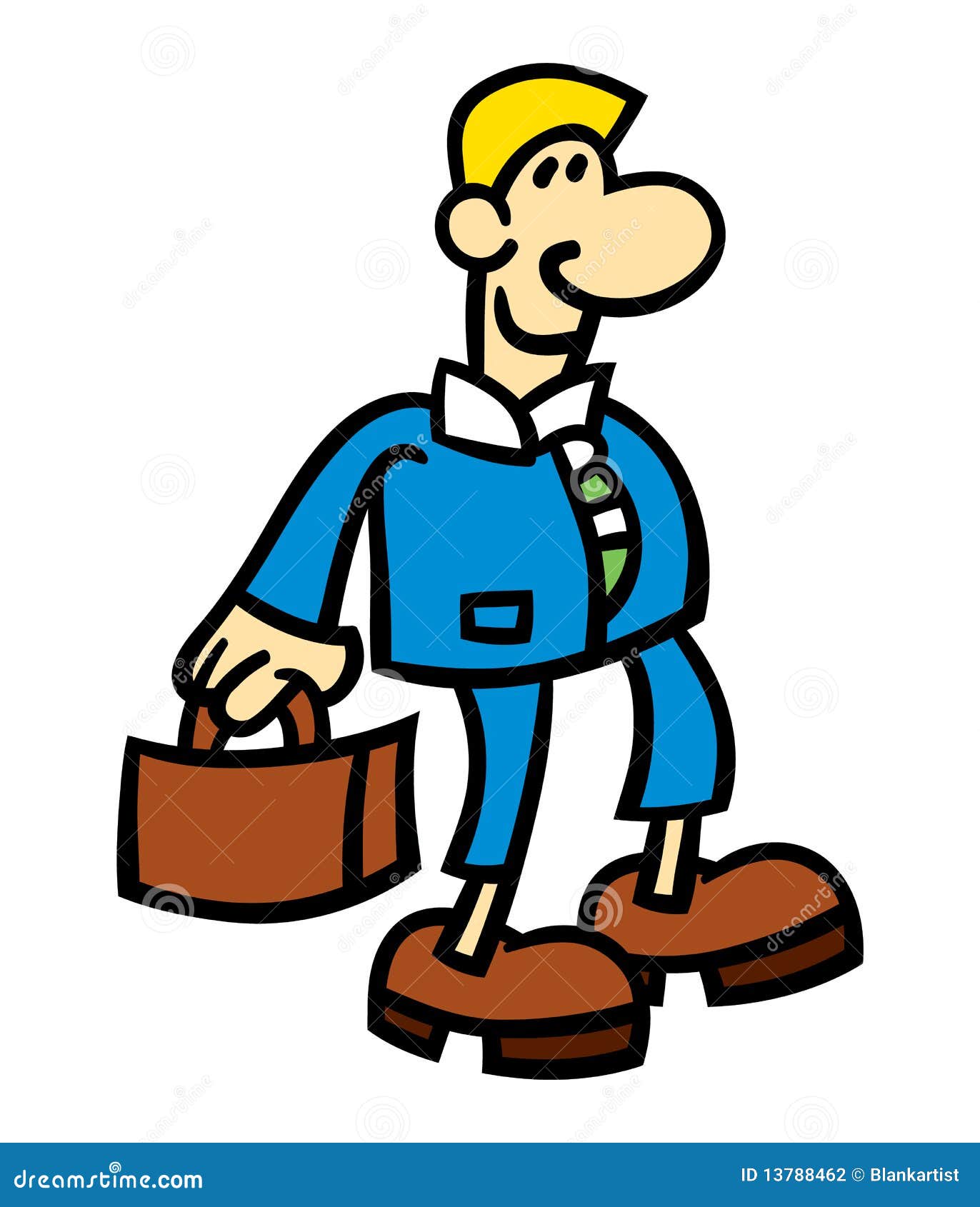 Smiling Business Cartoon Man Stock Vector - Illustration of