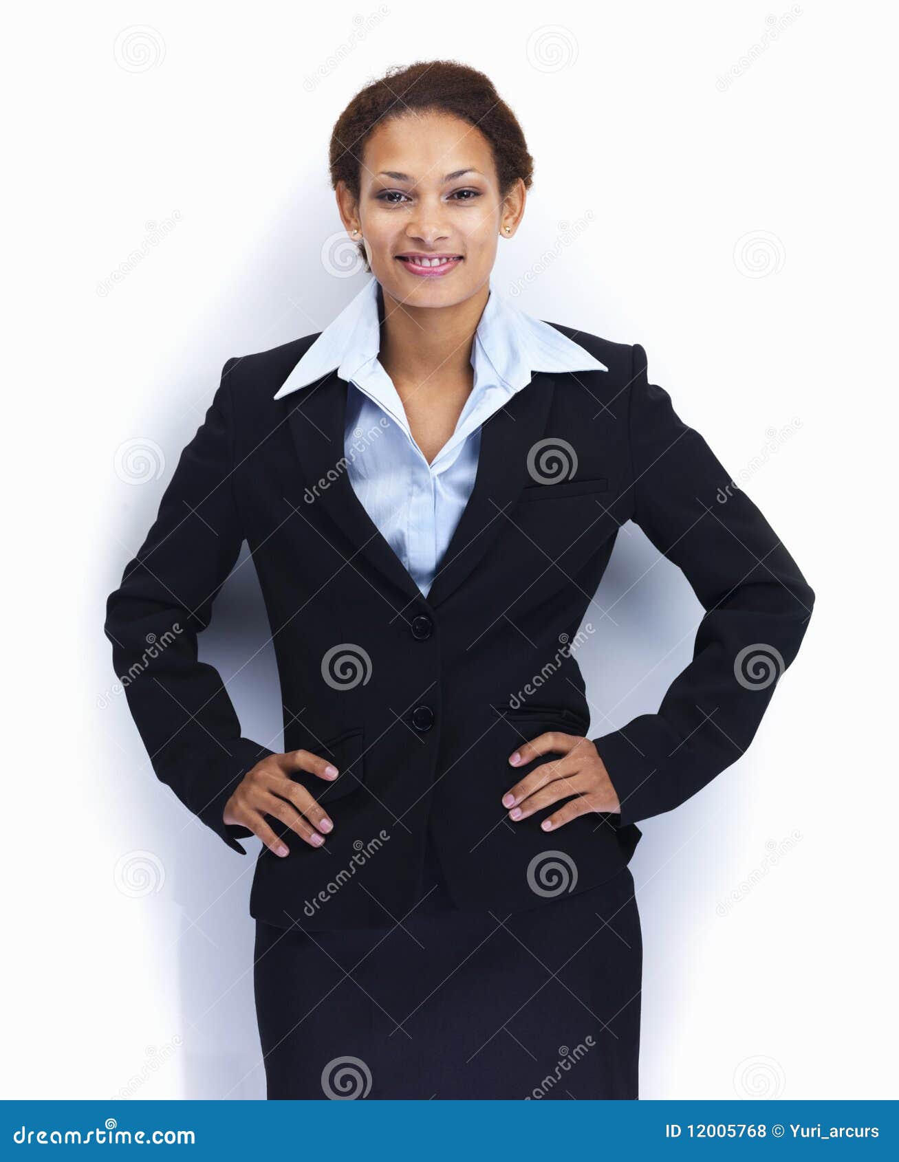 A Smiling Business Woman on White Stock Photo - Image of confidence ...