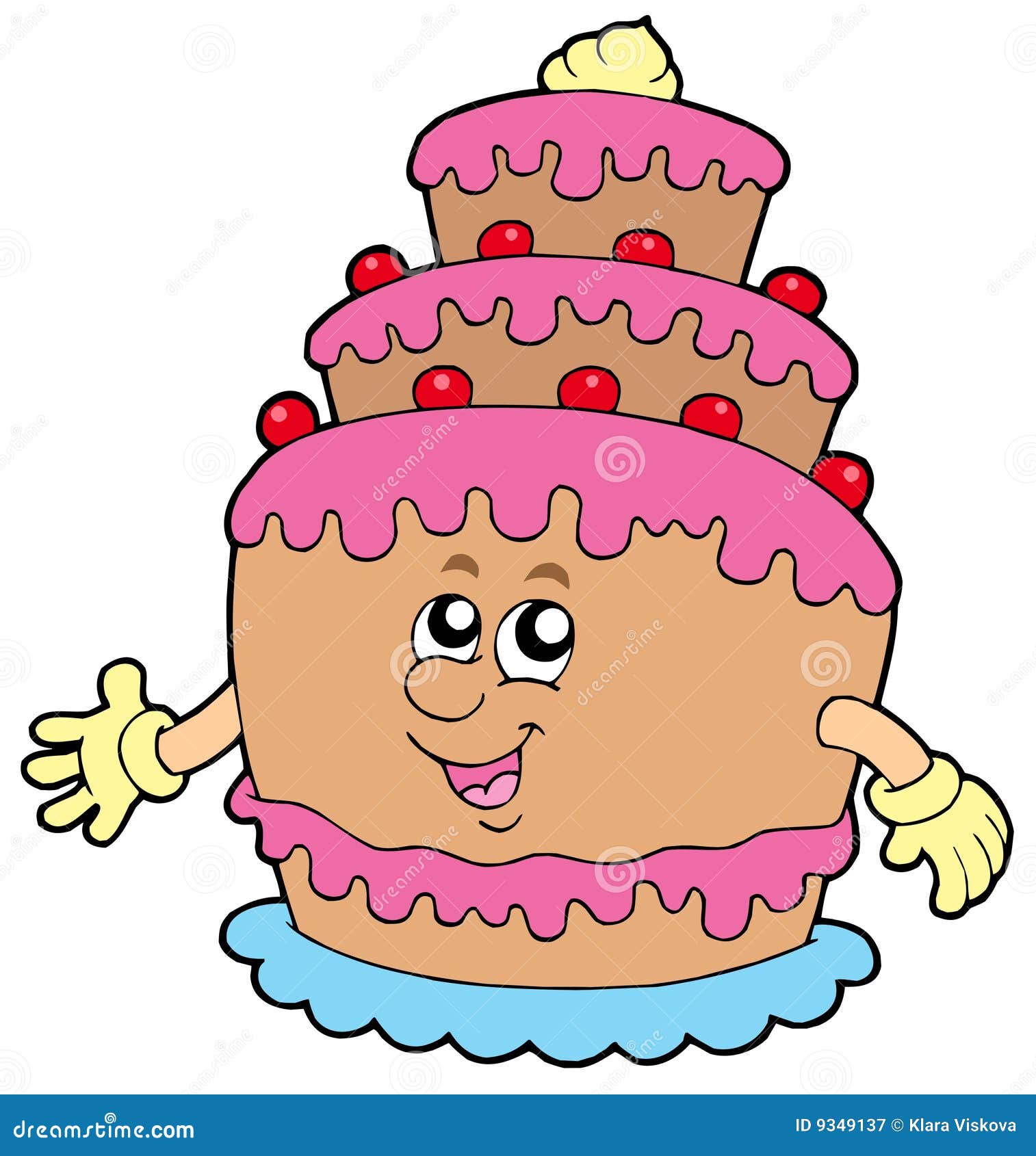 Smiling cartoon cake stock vector. Illustration of food 9349137