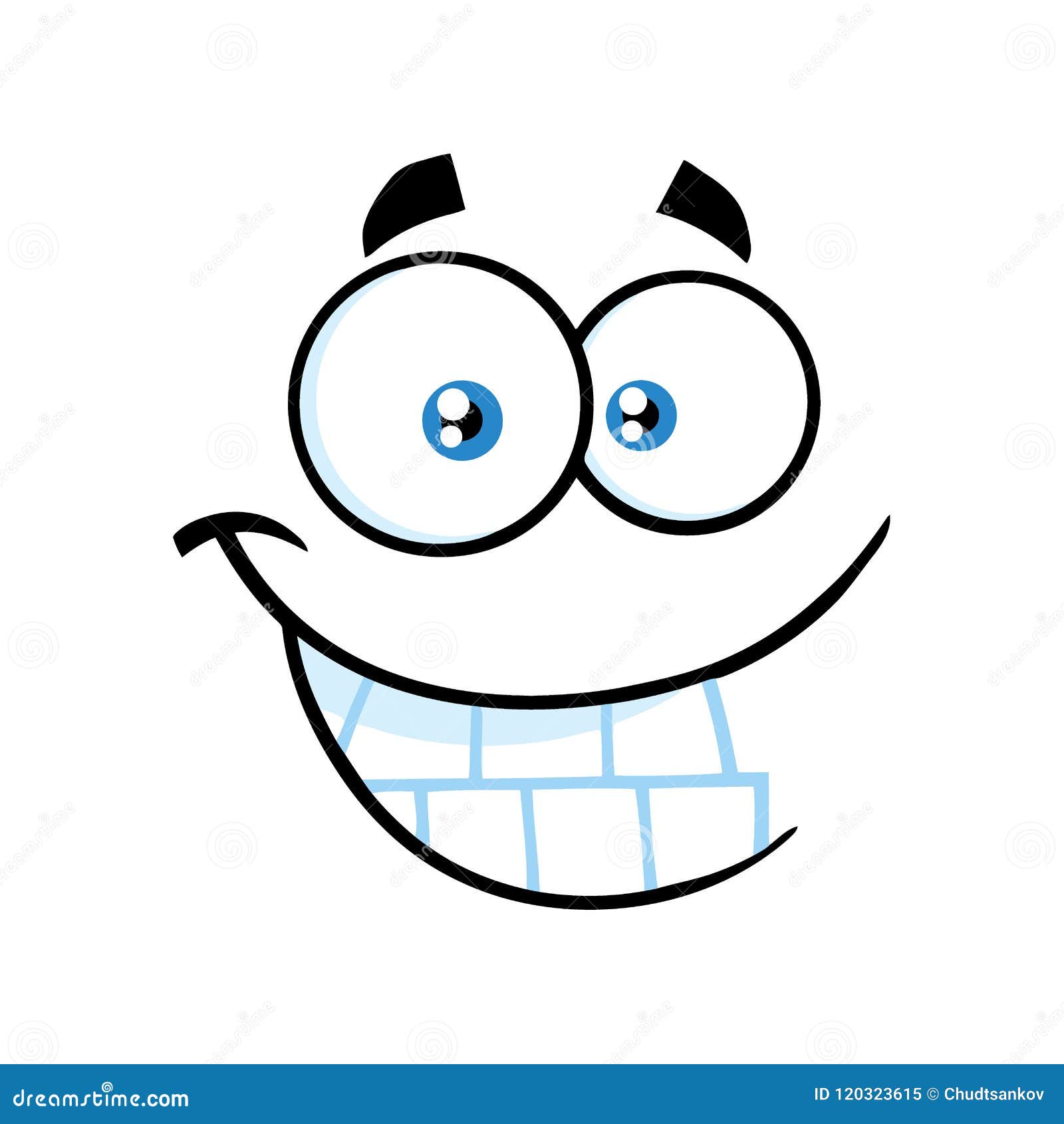 Smiling Cartoon Funny Face with Smiley Expression Stock Vector -  Illustration of graphic, human: 120323615