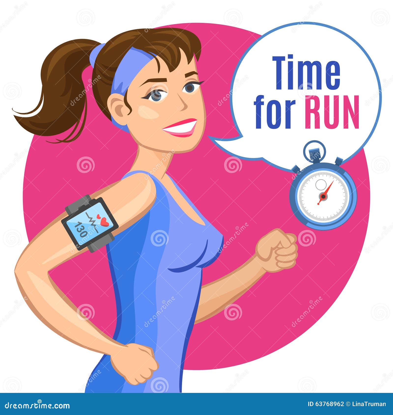 Smiling Cartoon Girl Says Lets Go. Sport Concept Stock Vector -  Illustration of jogging, health: 63768962