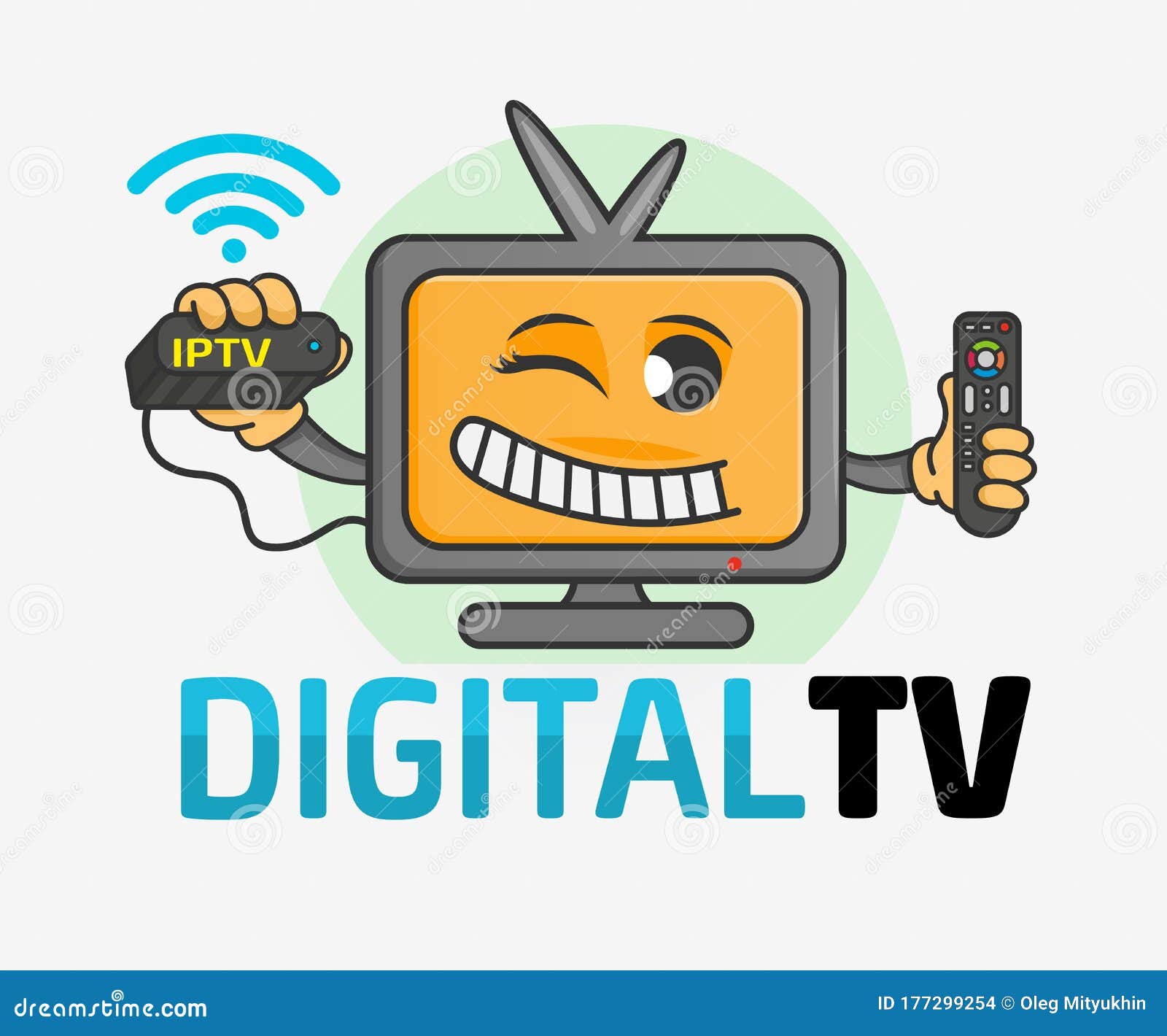 Smiling Cartoon TV or Computer Monitor with Happy Face Holding a Remote Control and TV Set-top Box. Digital TV Logo Template Stock Vector - Illustration of company, corporate: 177299254 Smiling Cartoon TV or Computer Monitor with Happy Face Holding a Remote Control and TV Set-top Box. Digital TV Logo Template Stock Vector - Illustration of company, corporate: 177299254