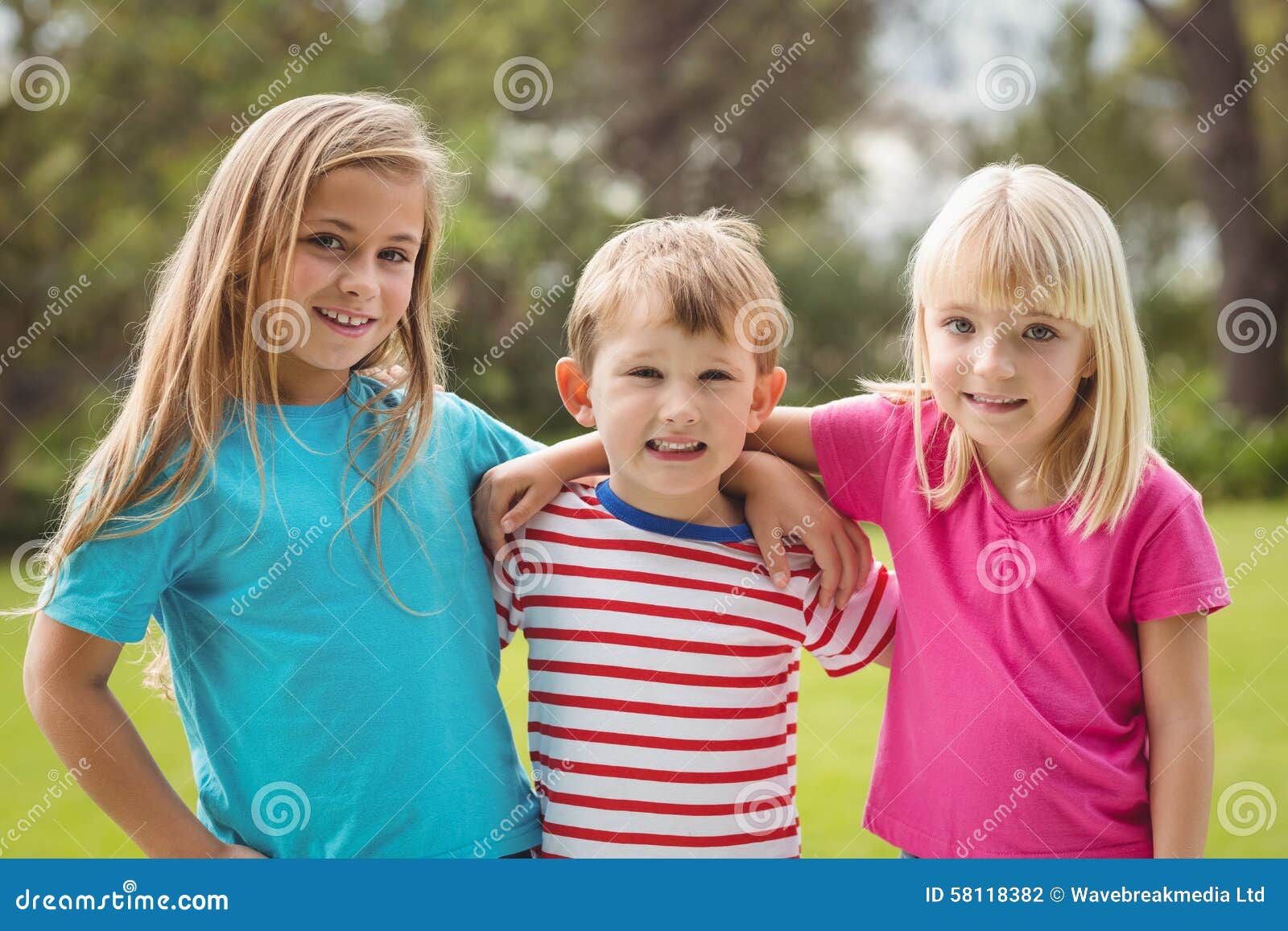 Smiling Classmates with Arms Around Each Other Stock Photo Image of