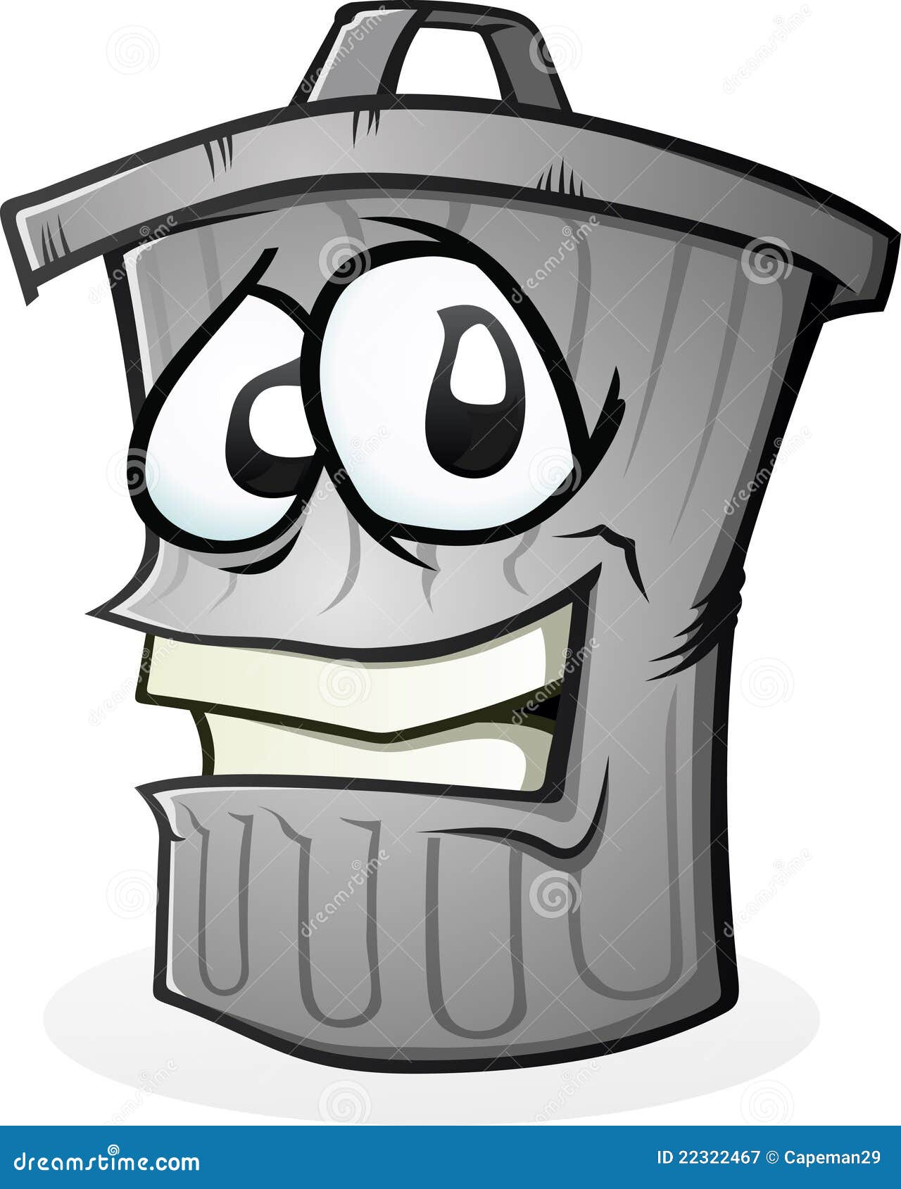 smiling clean trash can