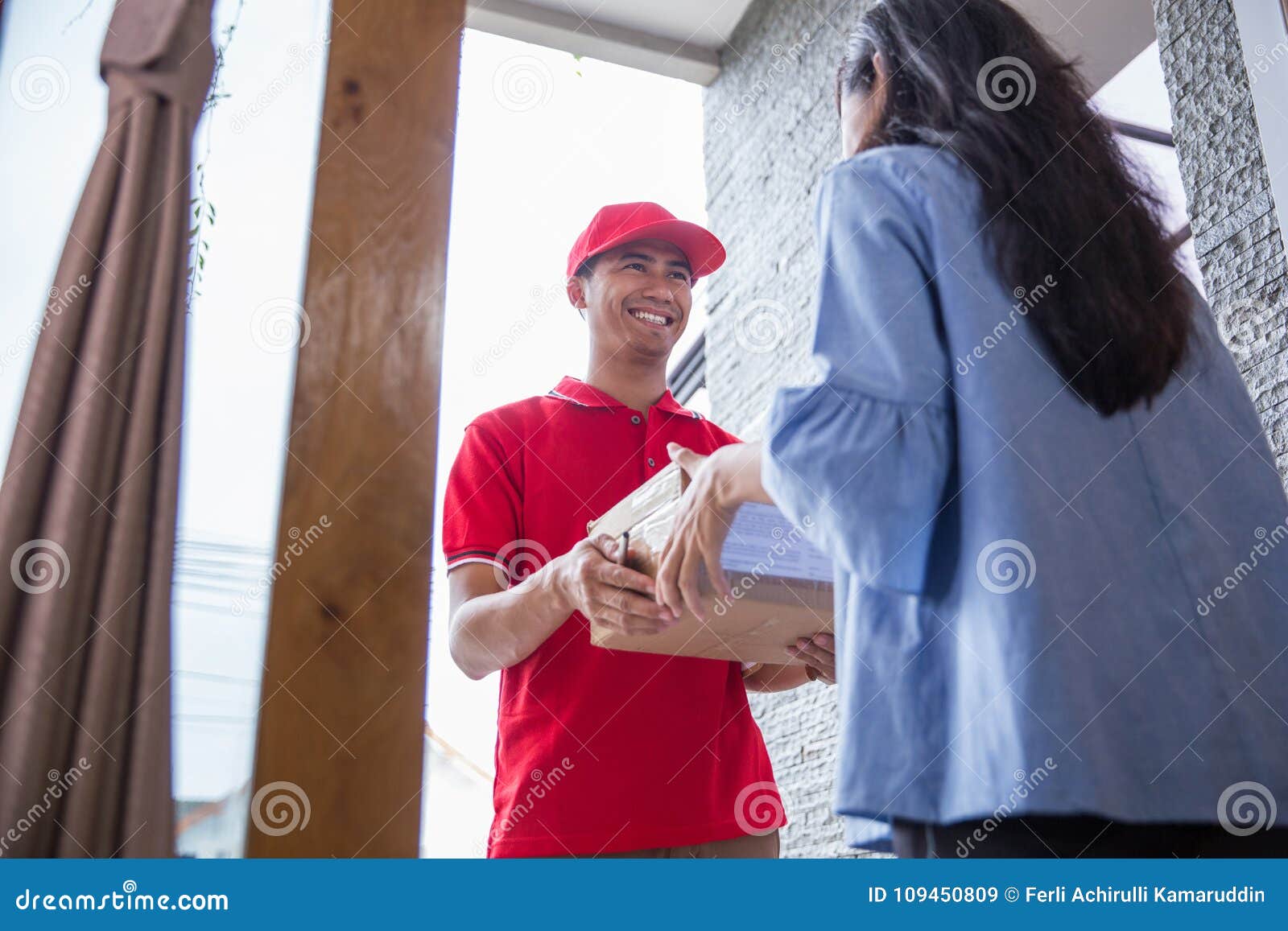 Delivery Man Delivering Box Stock Image - Image of parcel, container ...