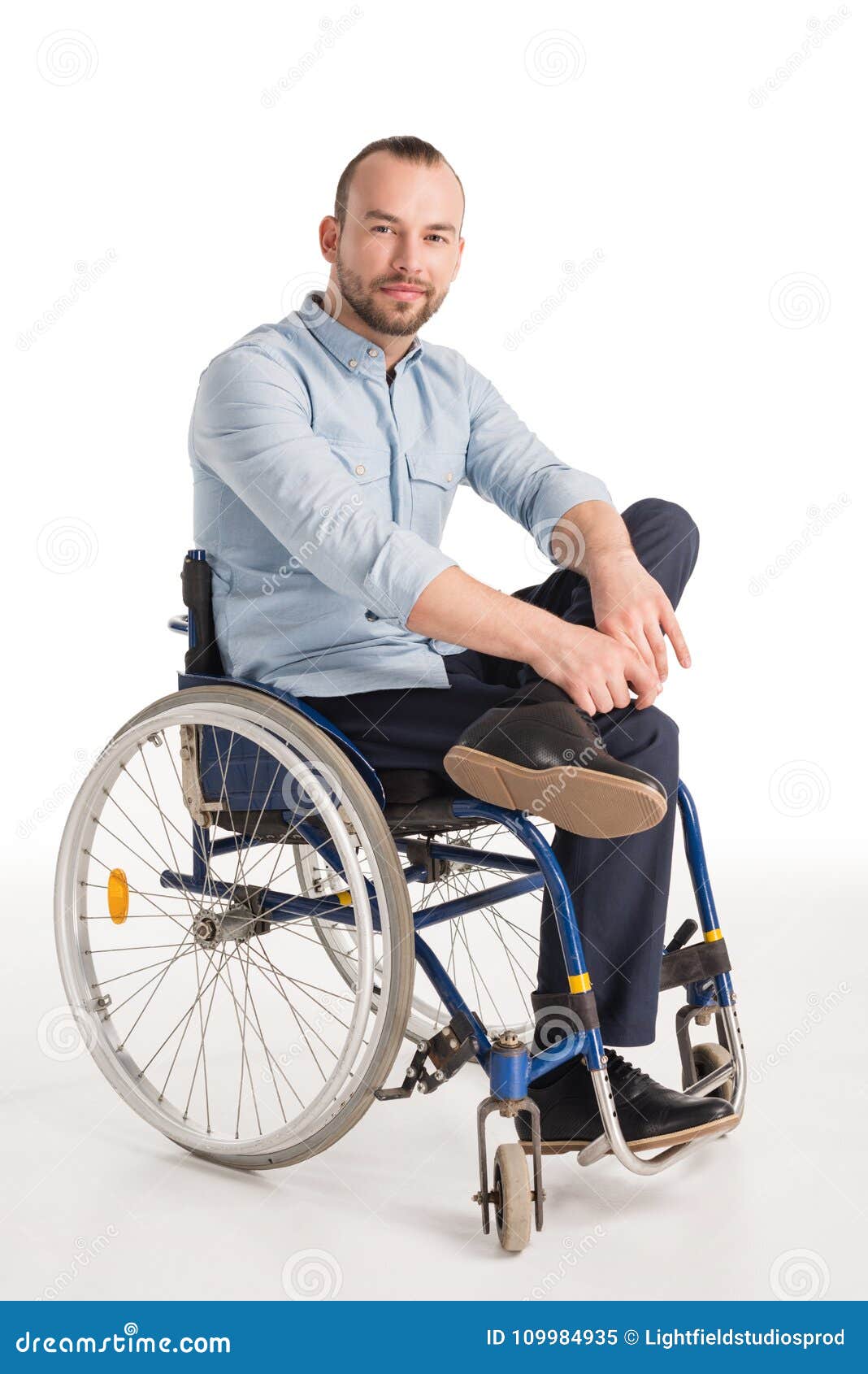 Smiling man in wheelchair stock image. Image of health - 109984935