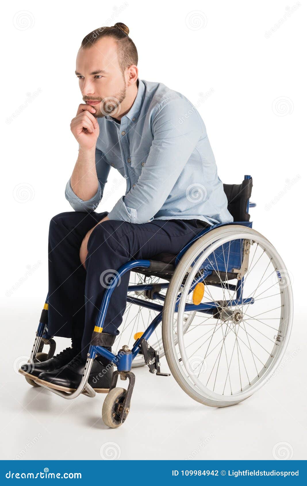 Smiling disabled man stock photo. Image of alone, posing - 109984942